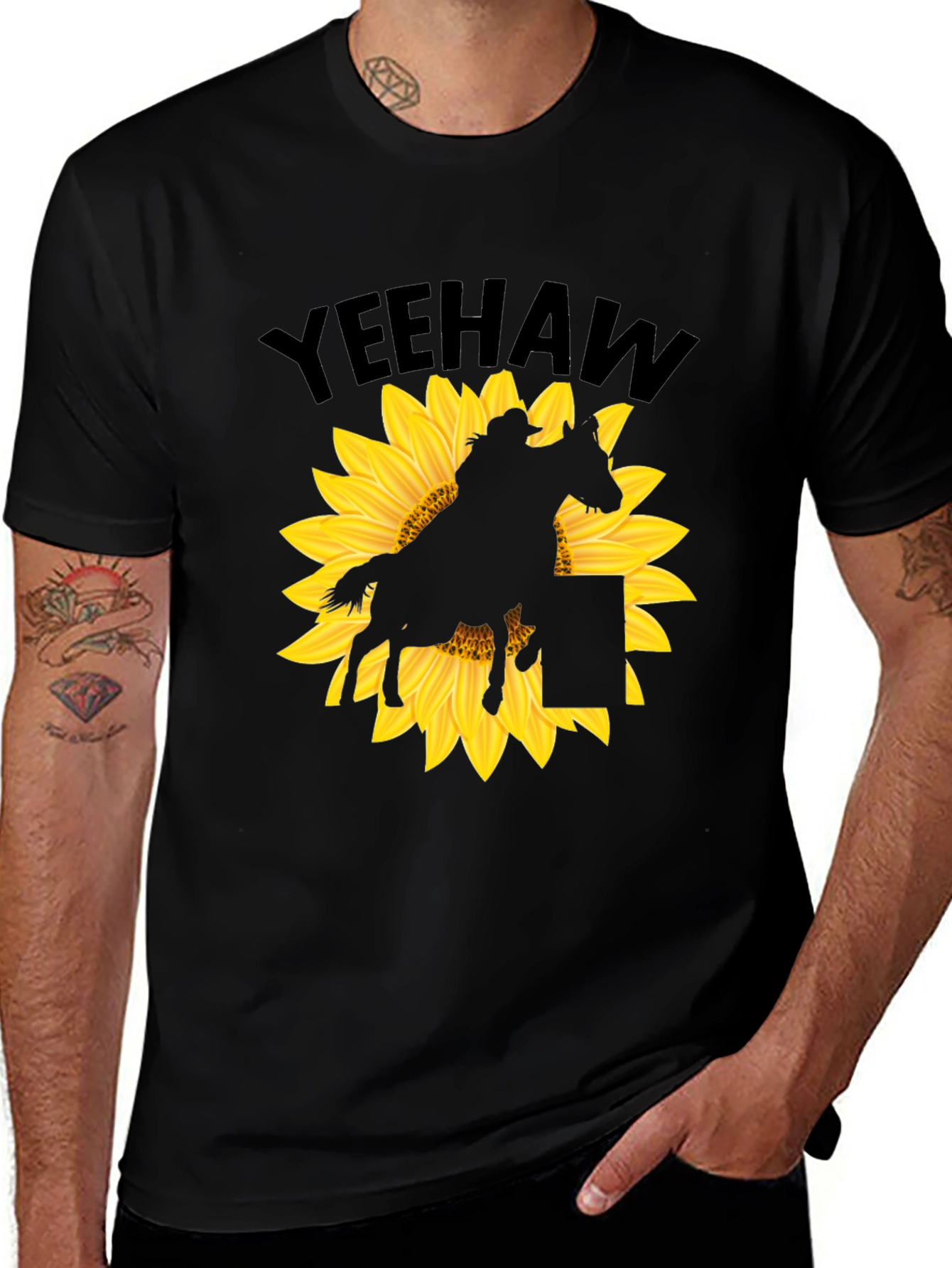 Variant 20 of Yeehaw Sunflower Rodeo Rider Graphic T-Shirt