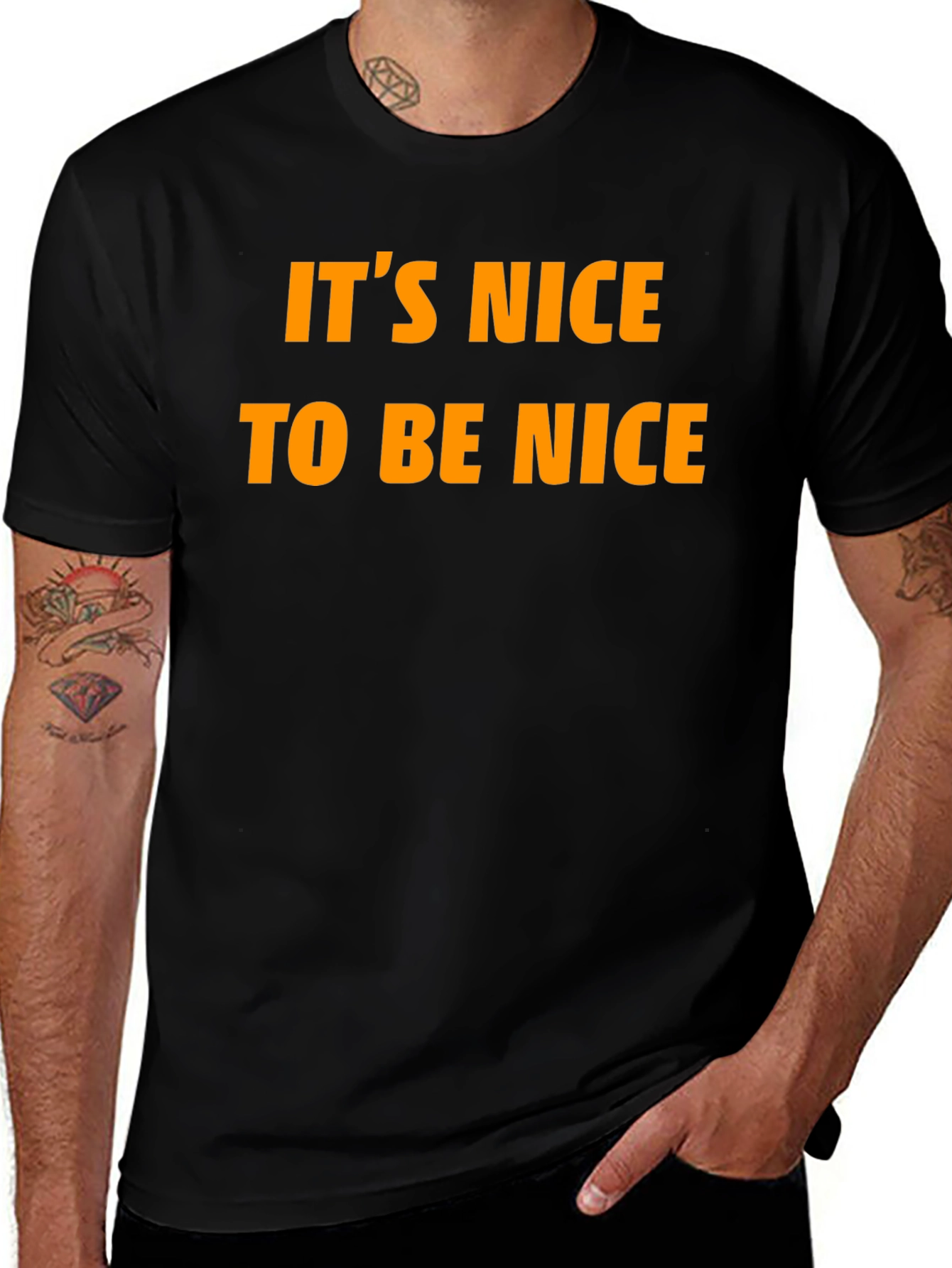 Black It's Nice To Be Nice T-Shirt main image