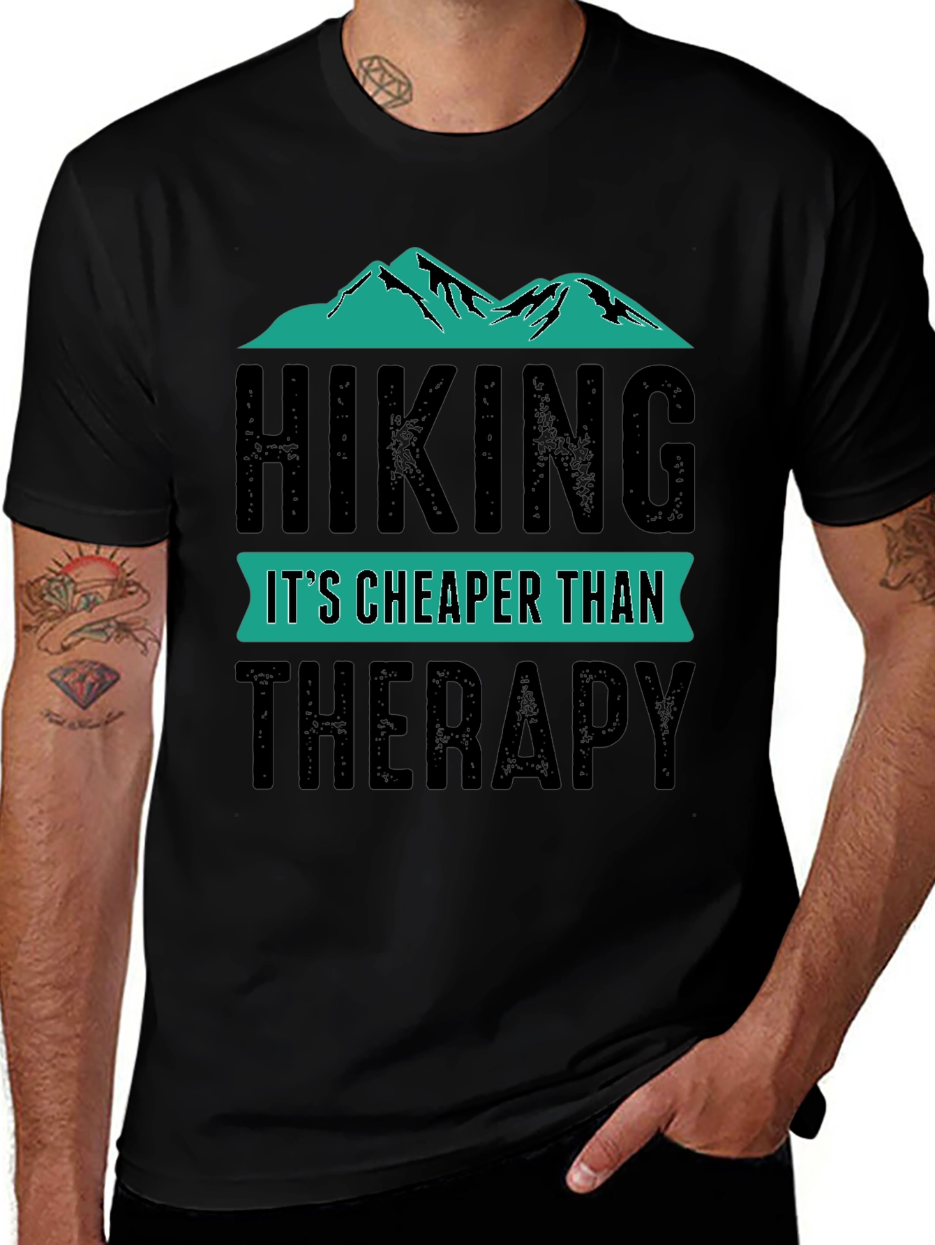 Variant 6 of Hiking Cheaper Than Therapy T-Shirt