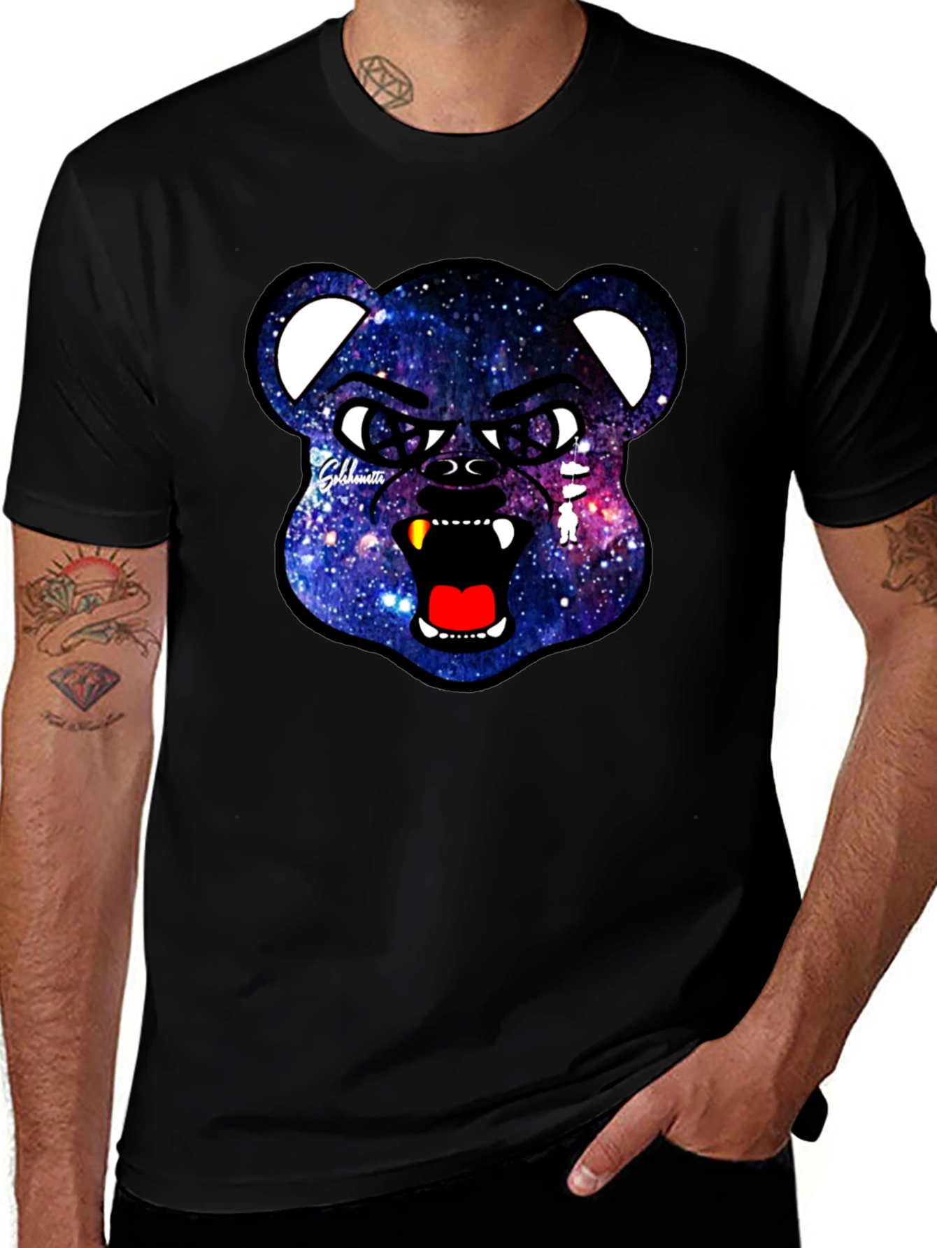Variant 16 of Galaxy Bear Graphic Tee - Unique Design, Soft Cotton T-Shirt