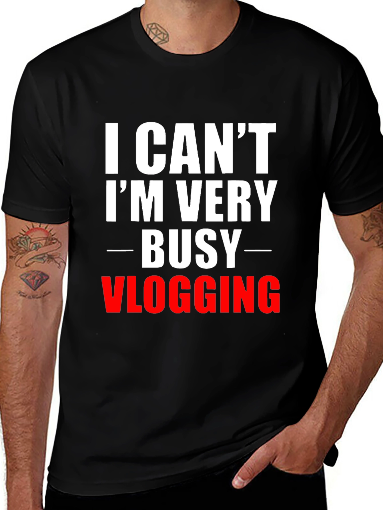 Variant 4 of Funny Vlogging T-Shirt - I Can't I'm Very Busy