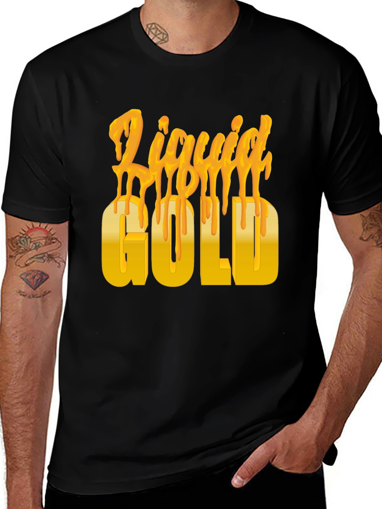 Variant 8 of Liquid Gold Graphic T-Shirt - Trendy Statement Tee