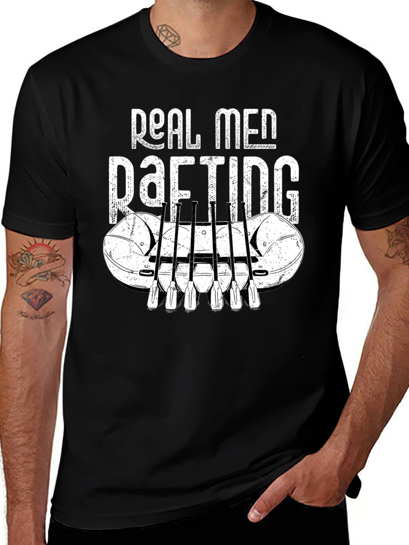 Variant 25 of Real Men Rafting Graphic T-Shirt