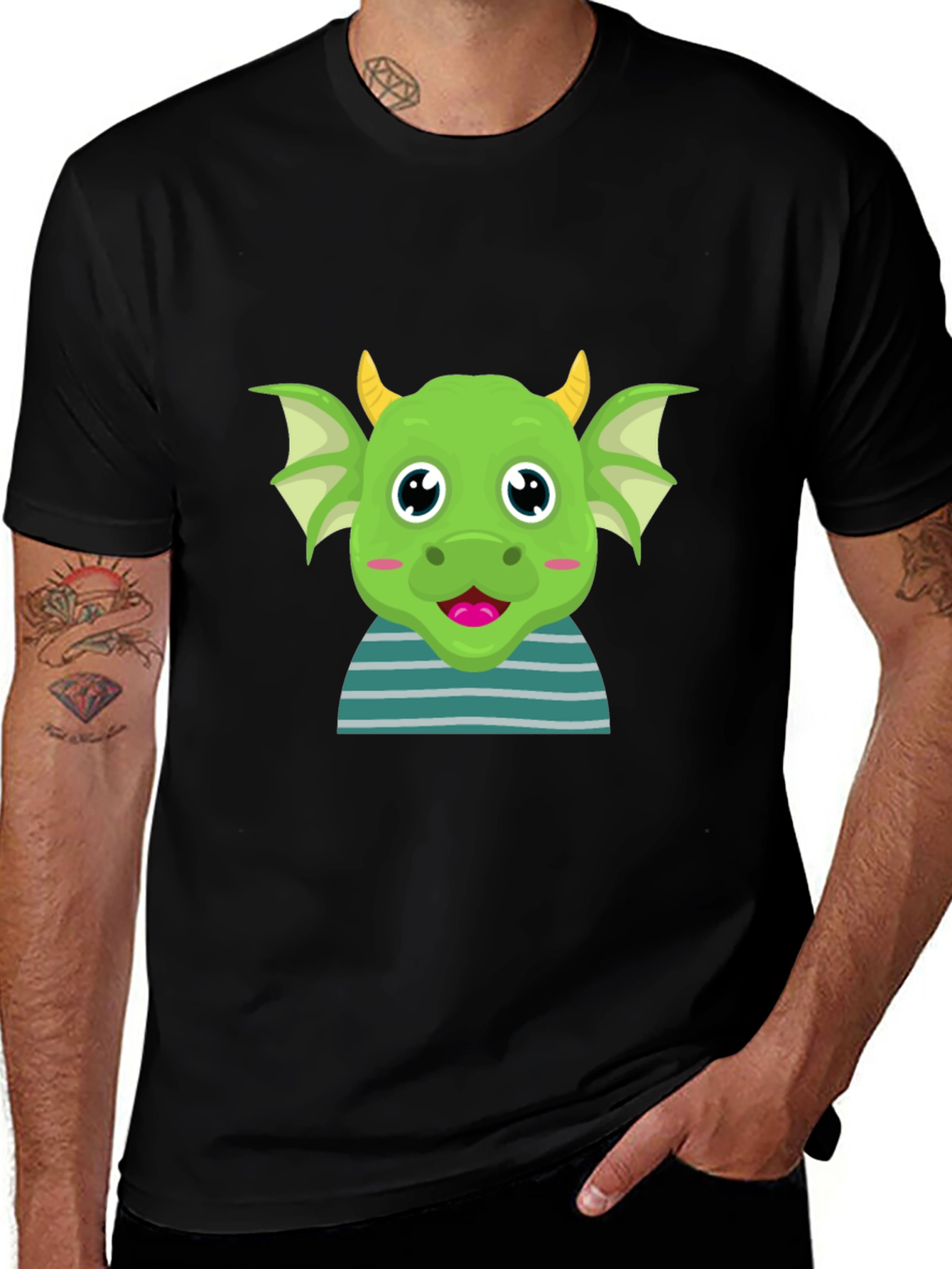 Variant 17 of Cute Green Dragon Cartoon T-Shirt