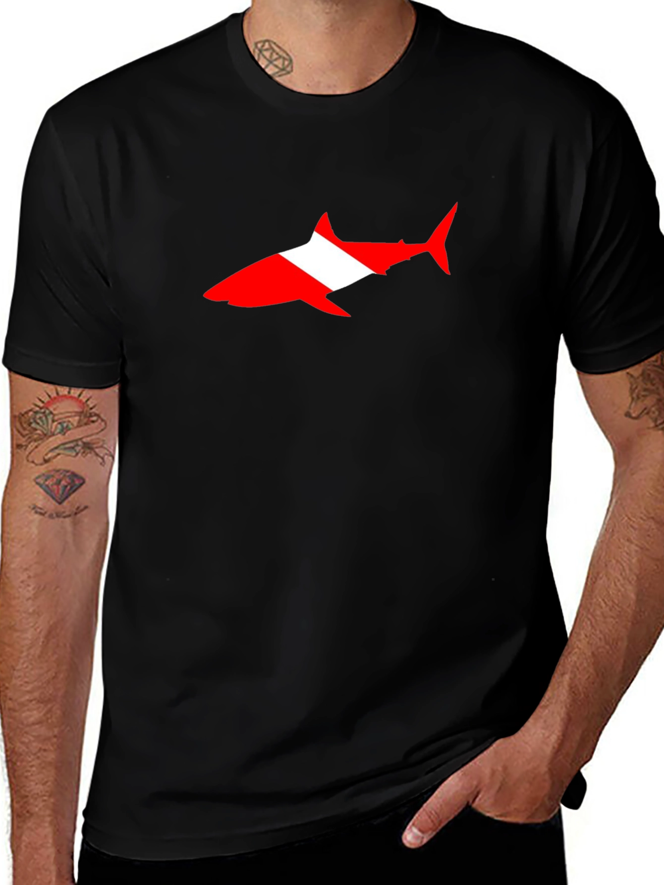 Variant 28 of Diver Down Shark T-Shirt - Scuba Diving Tee