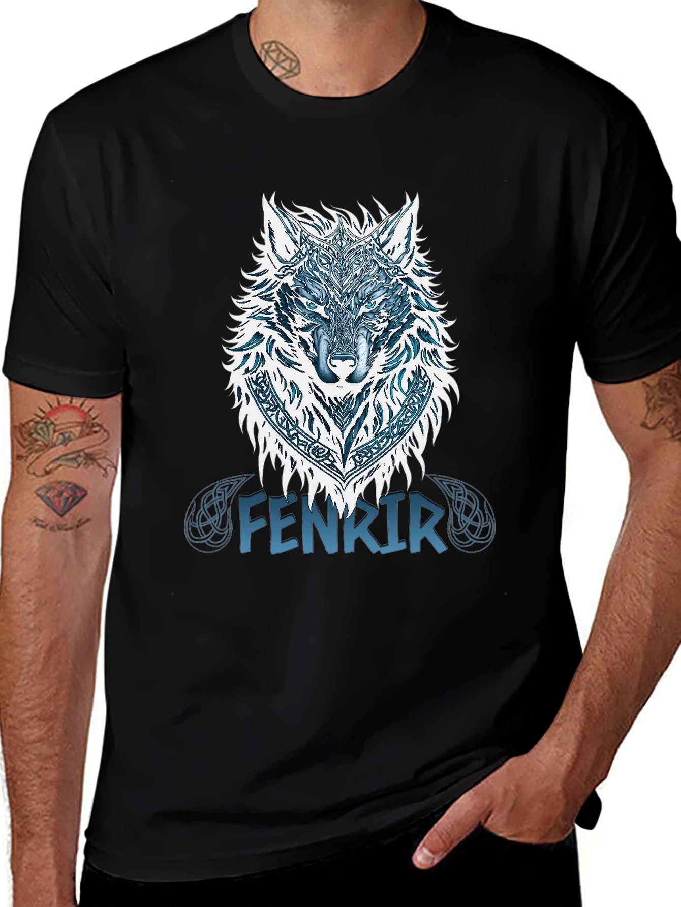 Fenrir Viking Wolf Graphic Tee - Norse Mythology Shirt