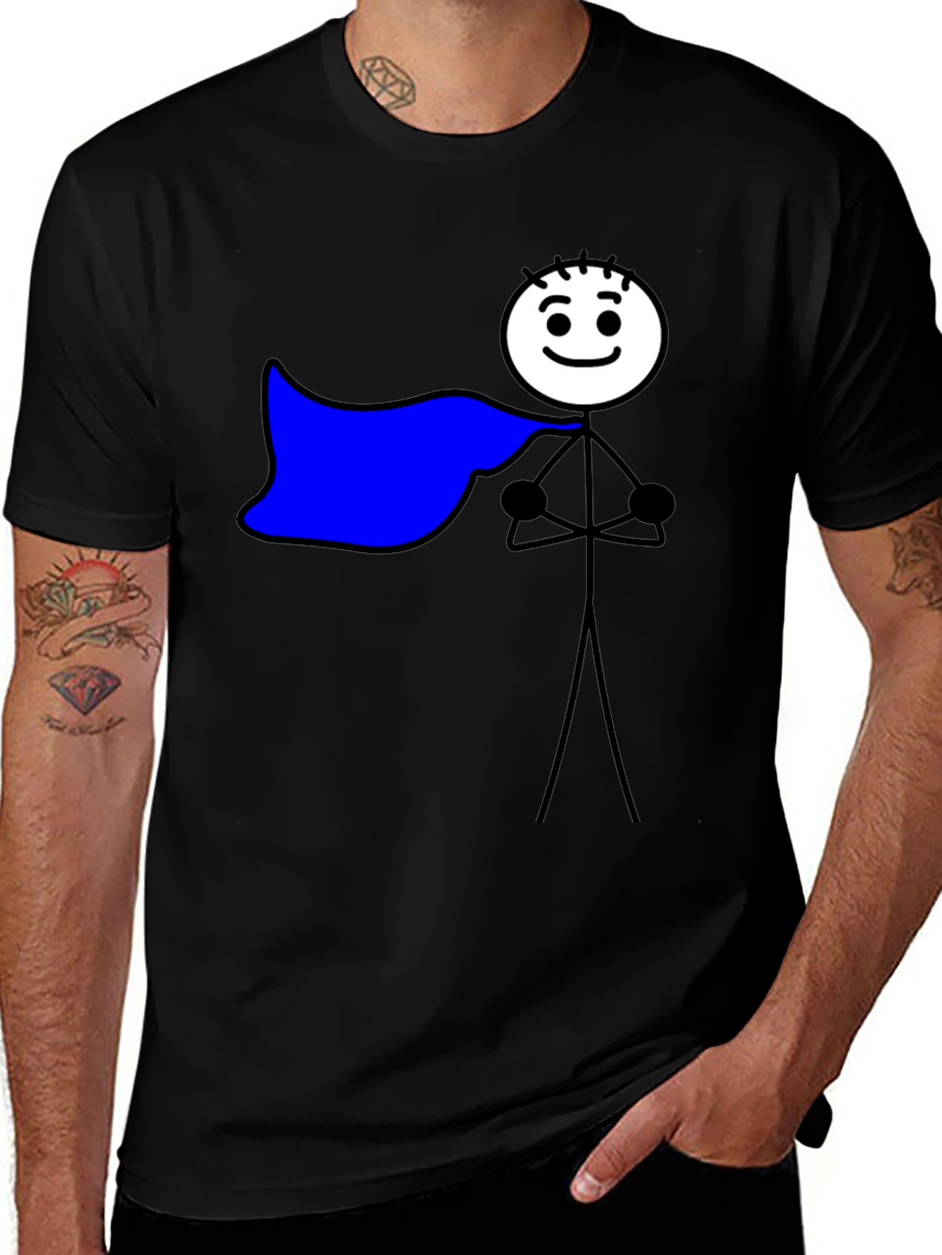 Variant 17 of Super Stick Figure Hero T-Shirt - Black