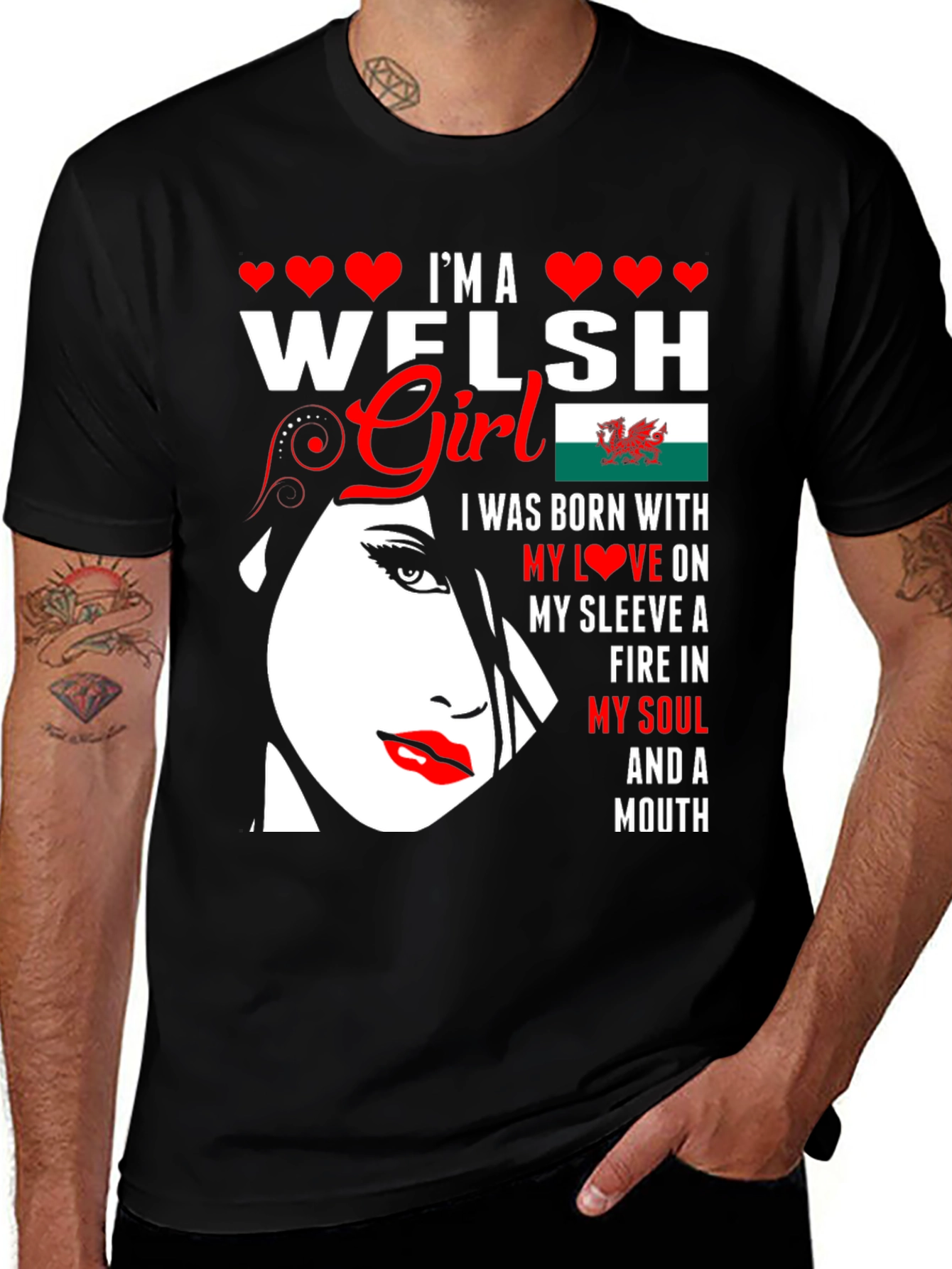 Welsh Girl T-Shirt - Born with Fire in My Soul
