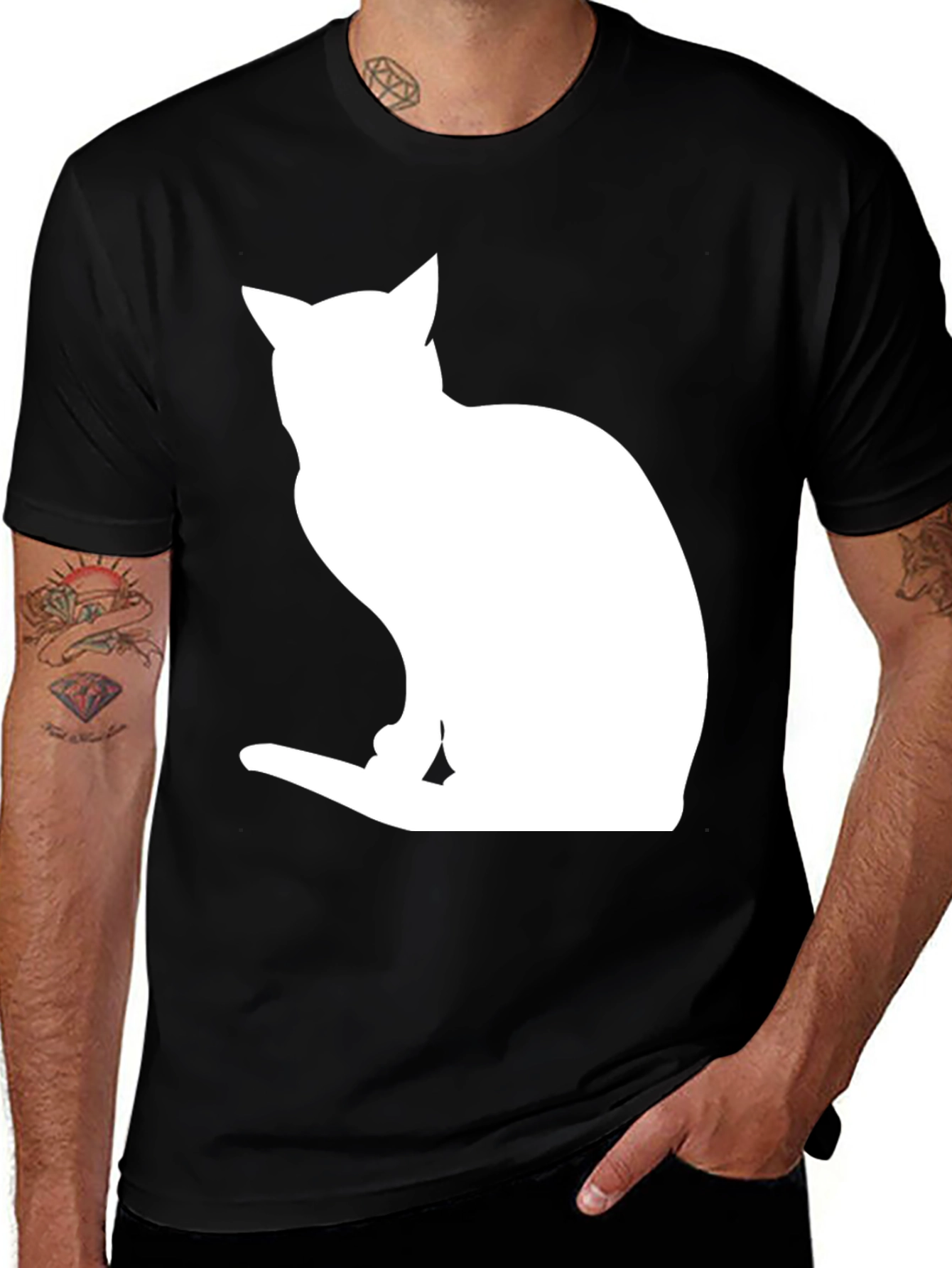 Variant 16 of Cat Silhouette Black T-Shirt
