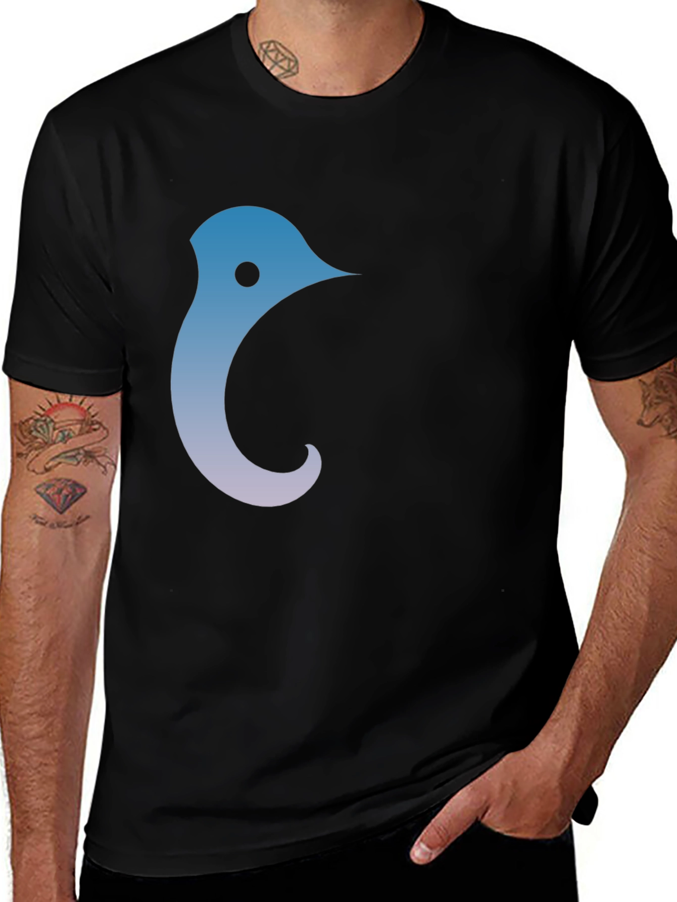 Variant 19 of Gradient Bird Graphic Tee - Stylish Comfort