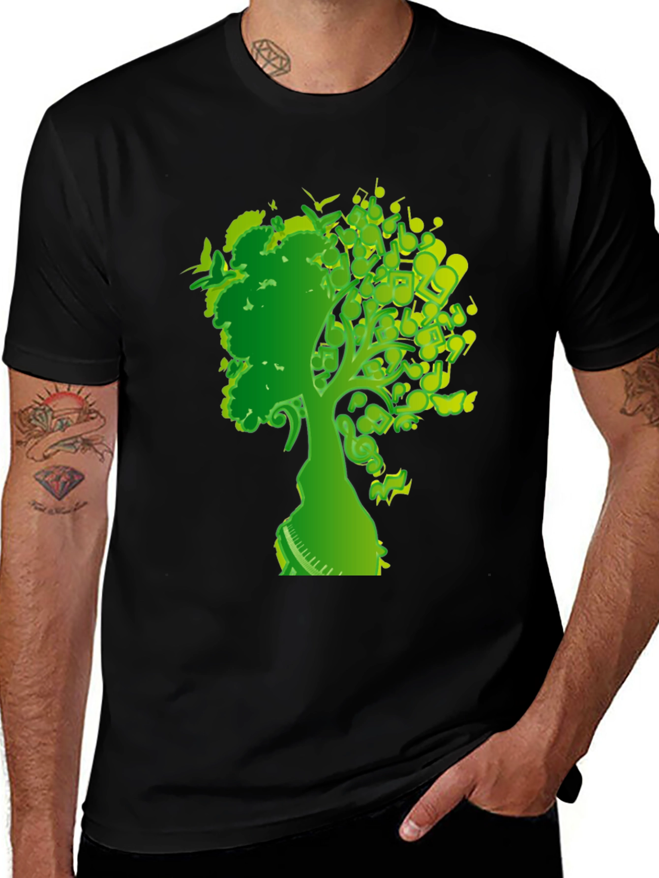 Variant 7 of Musical Tree T-Shirt - Nature and Music Design