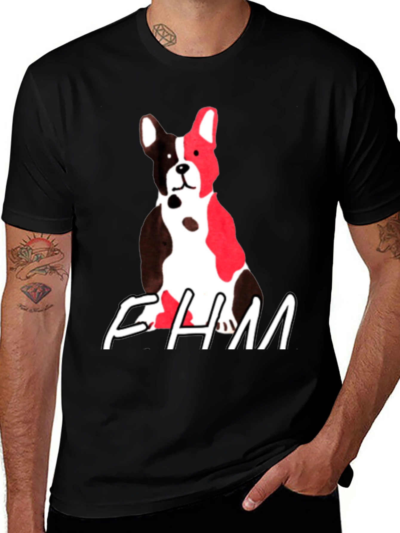 Variant 6 of Dog Graphic Tee - Casual Black T-Shirt