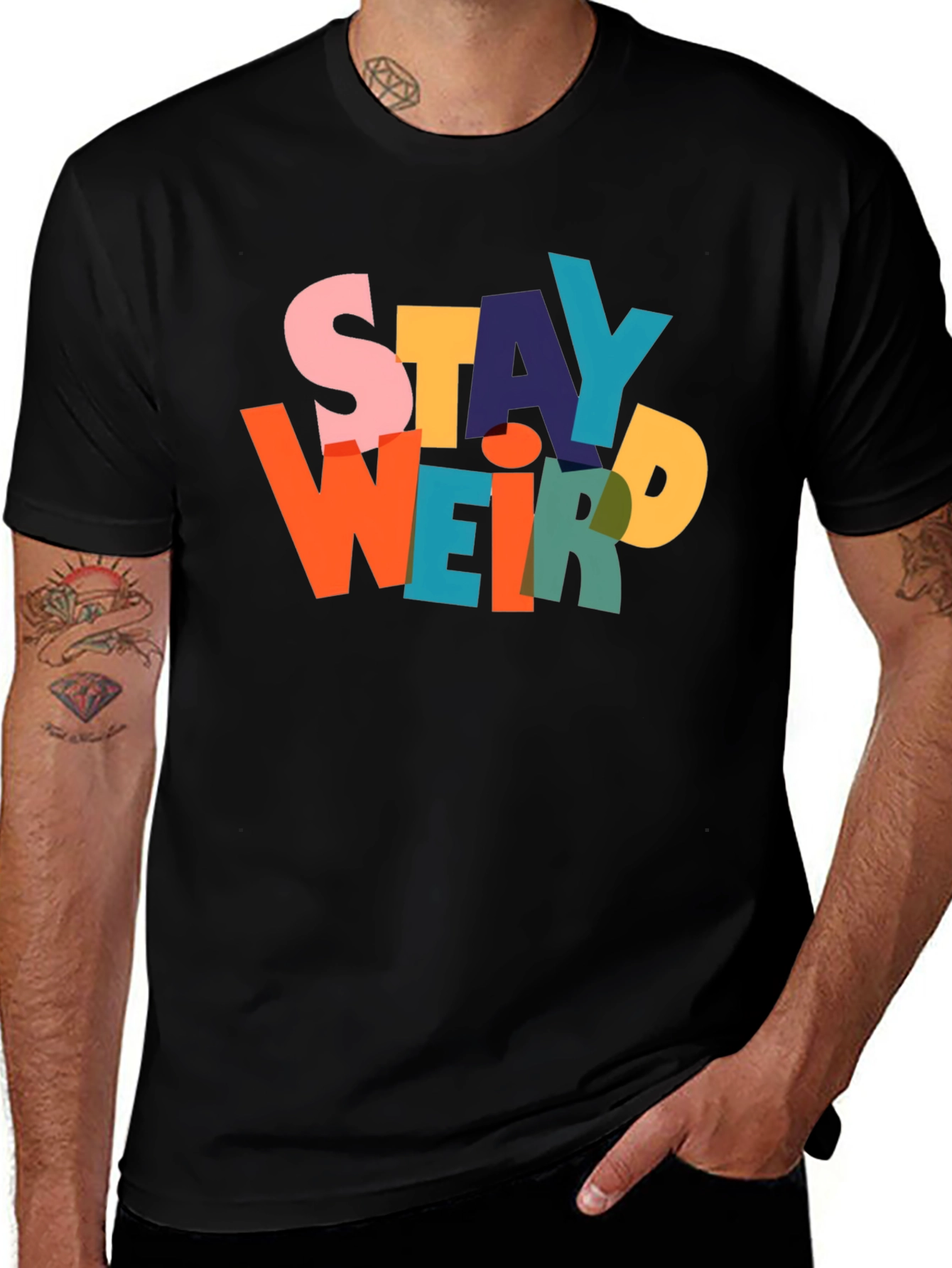 Variant 4 of Stay Weird Graphic Tee - Funky Colorful T-Shirt