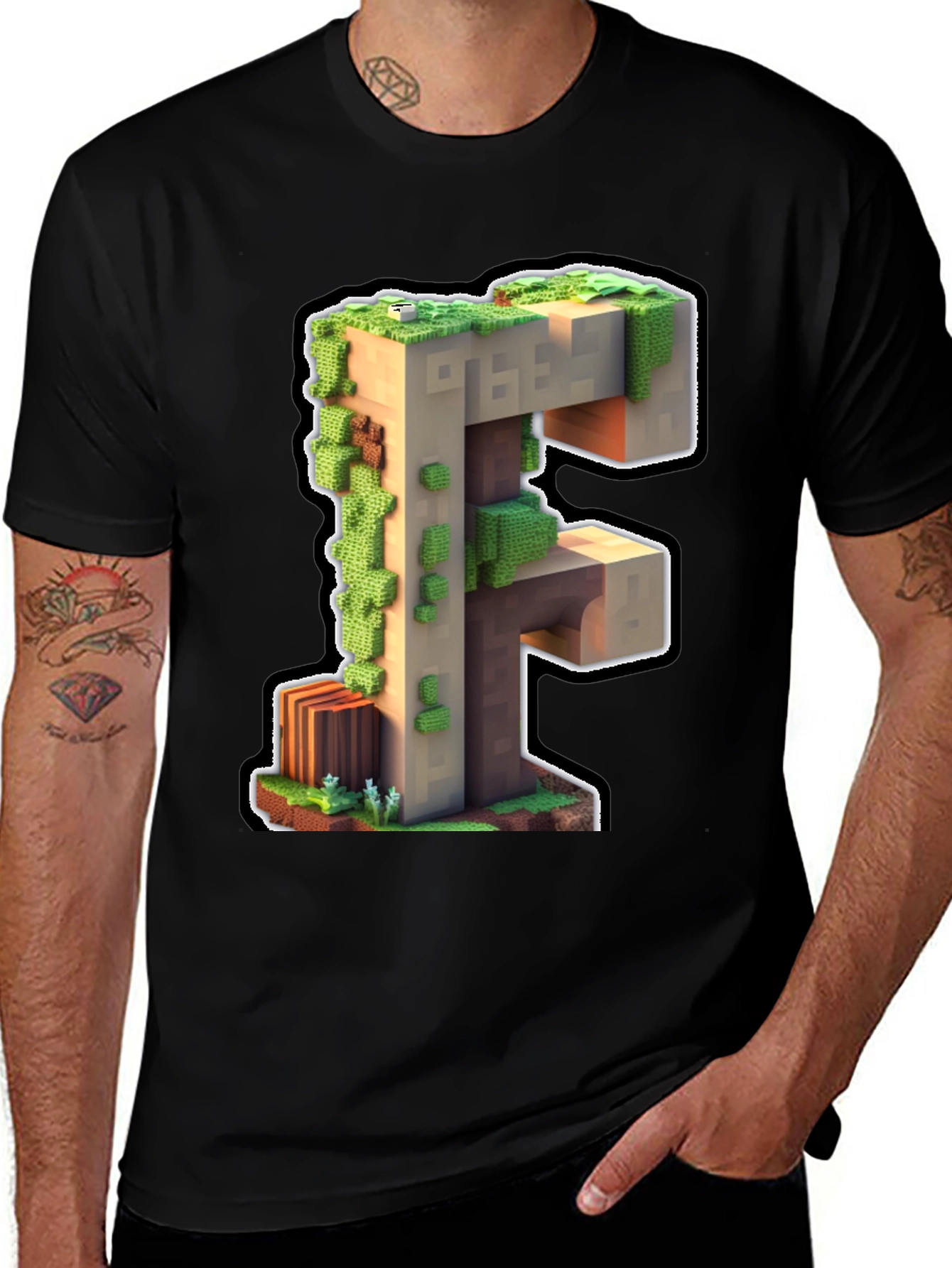Minecraft F Letter T-Shirt