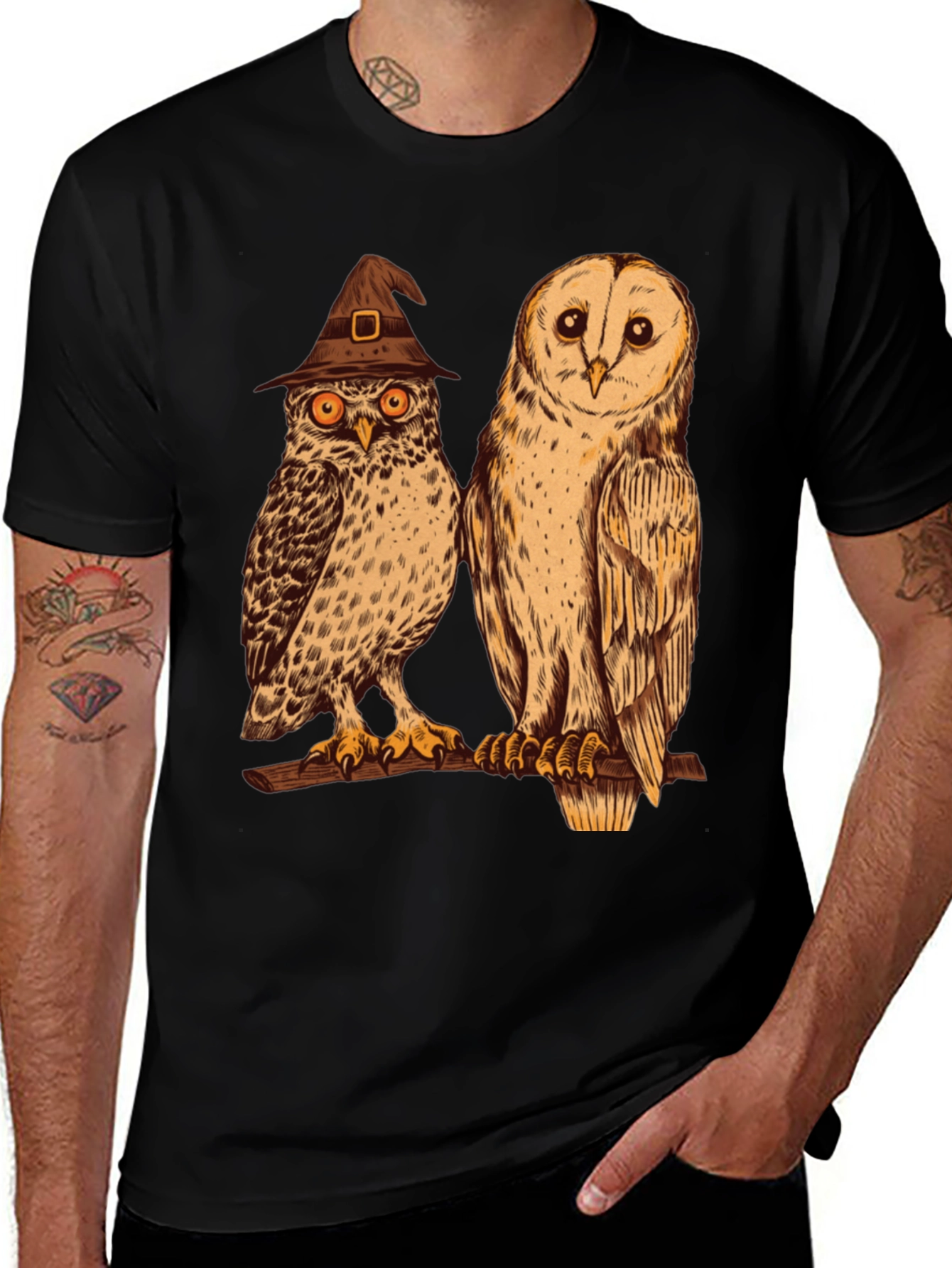 Owl Halloween T-Shirt | Witch Owl Graphic Tee