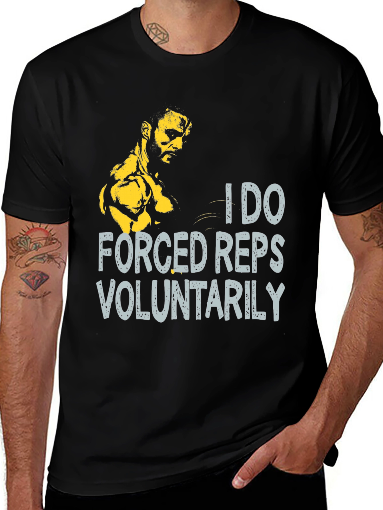 Variant 3 of I Do Forced Reps Voluntarily Black T-Shirt