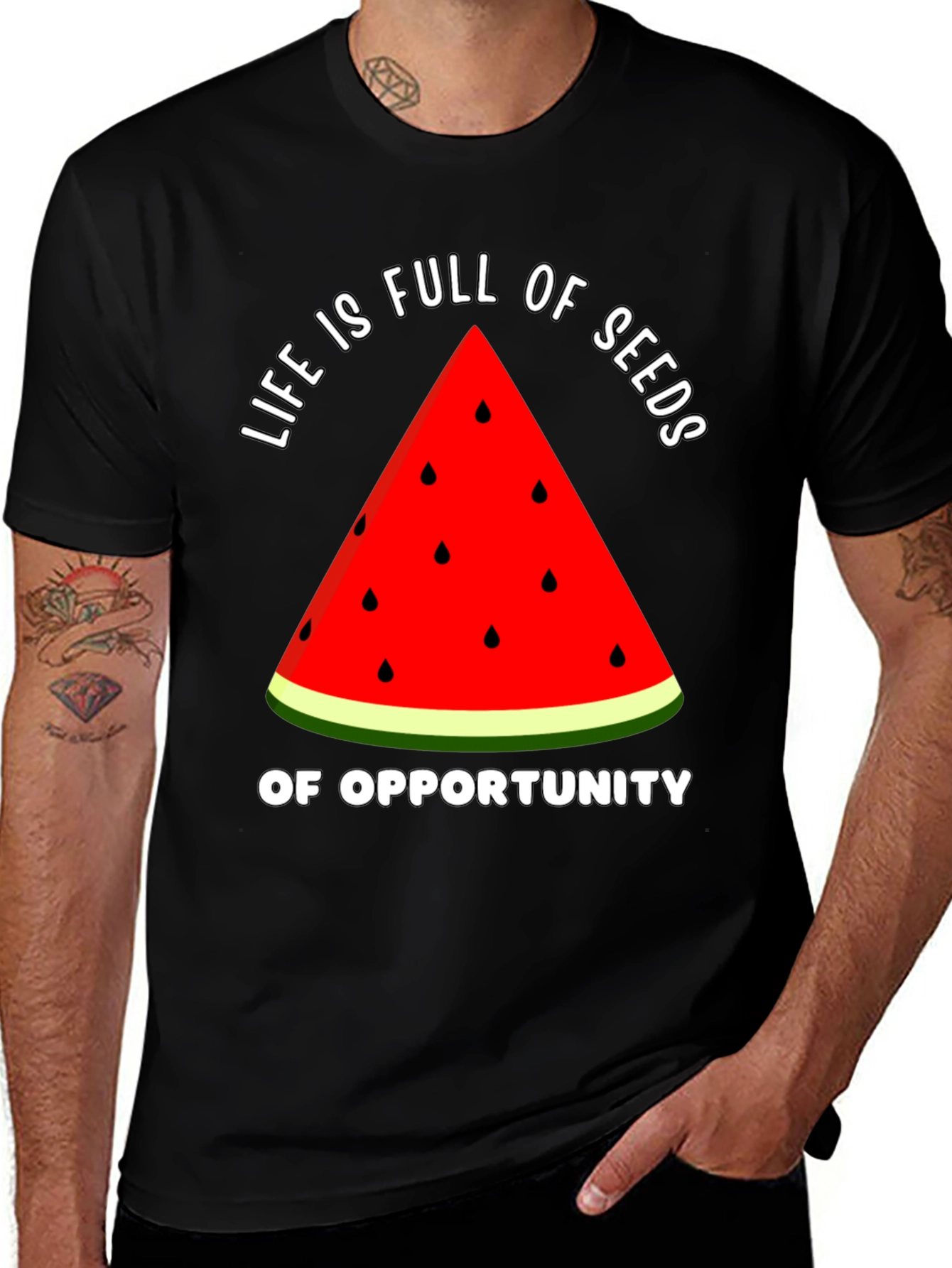 Variant 2 of Life is Full of Seeds Watermelon Graphic T-Shirt