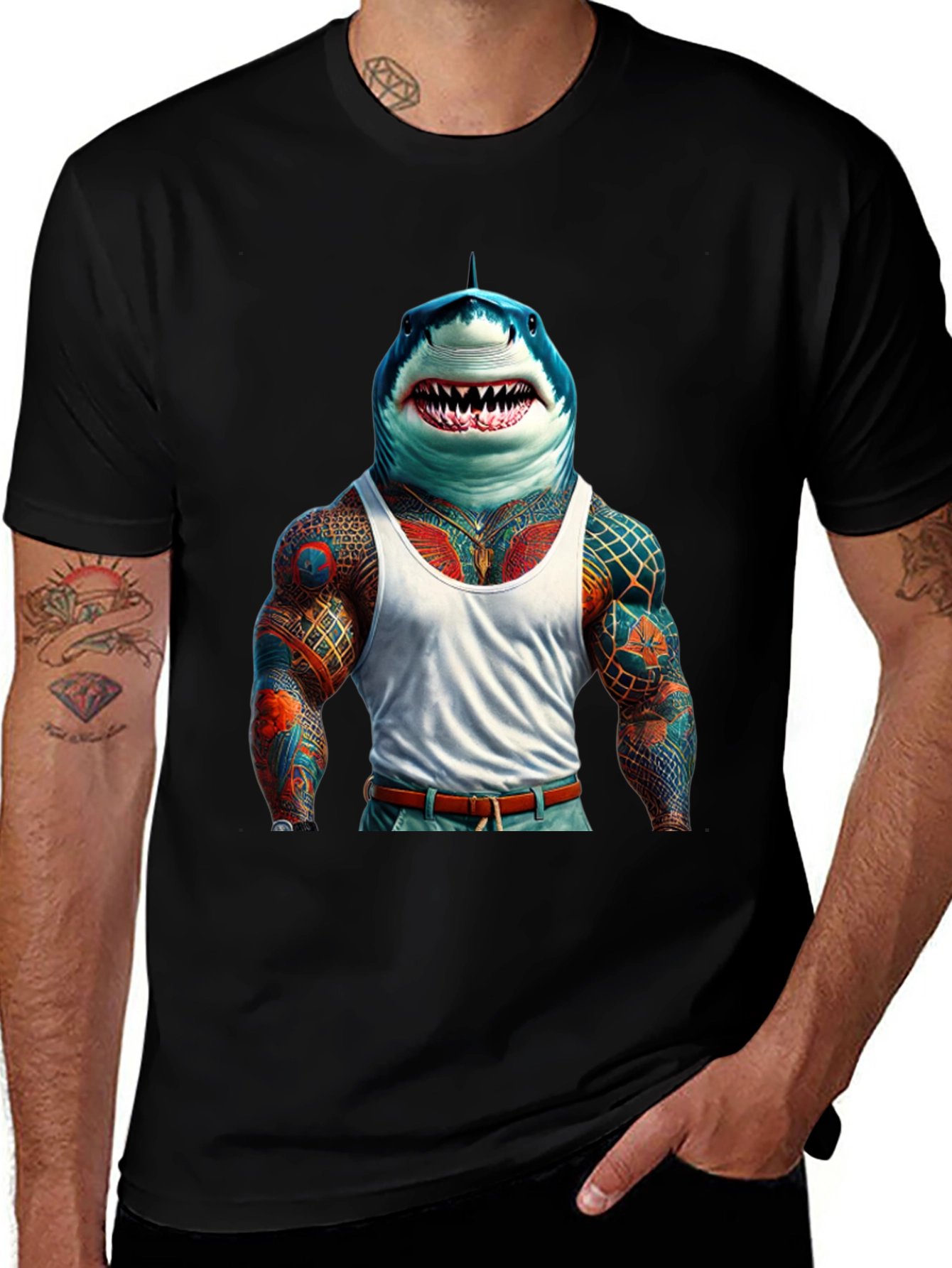 Variant 30 of Shark Muscle Tee - Unique Graphic Design