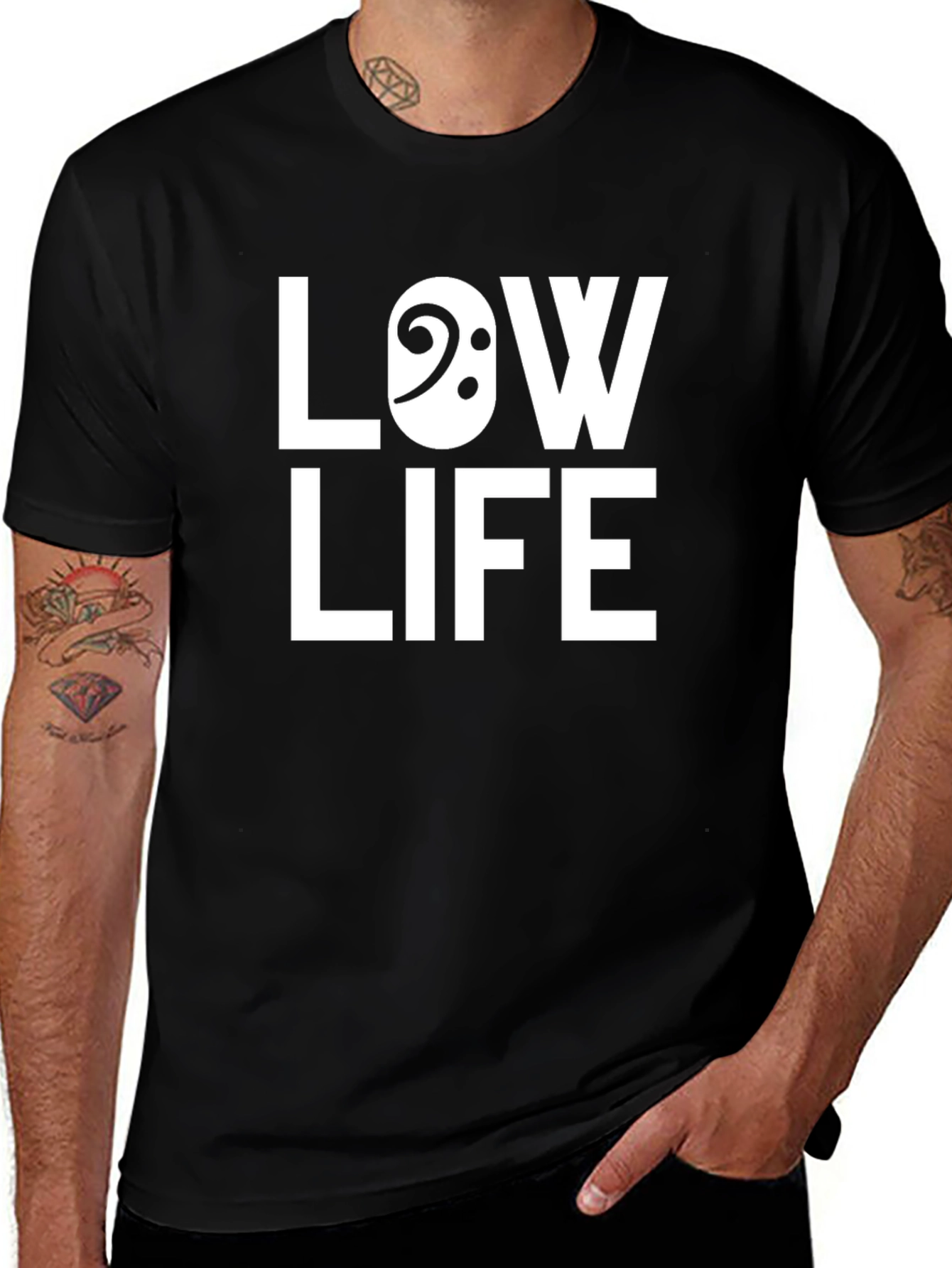 Variant 15 of Low Life T-Shirt - Bass Clef Musical Tee