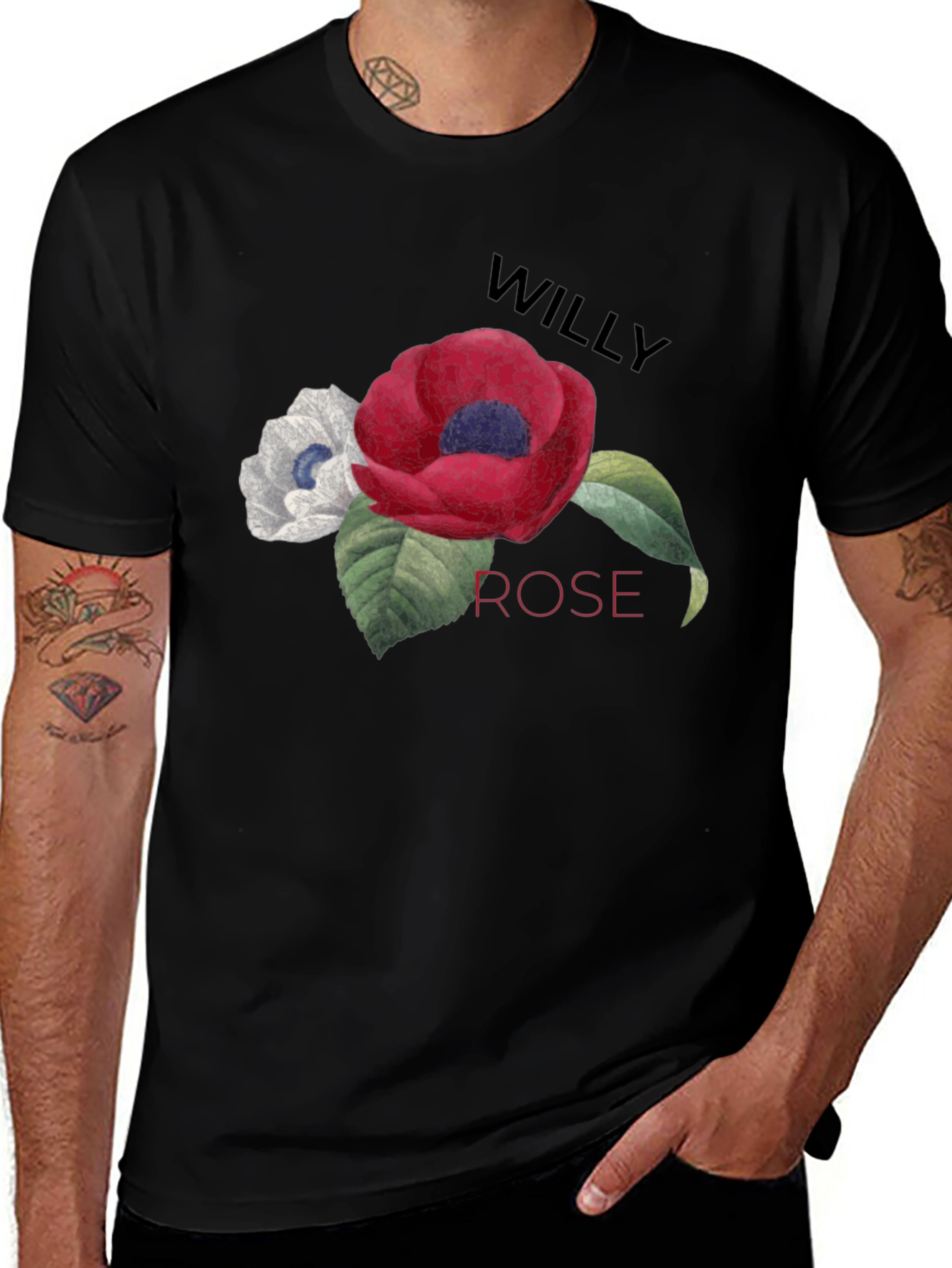 Variant 5 of Floral Print T-Shirt - Willy Rose Design