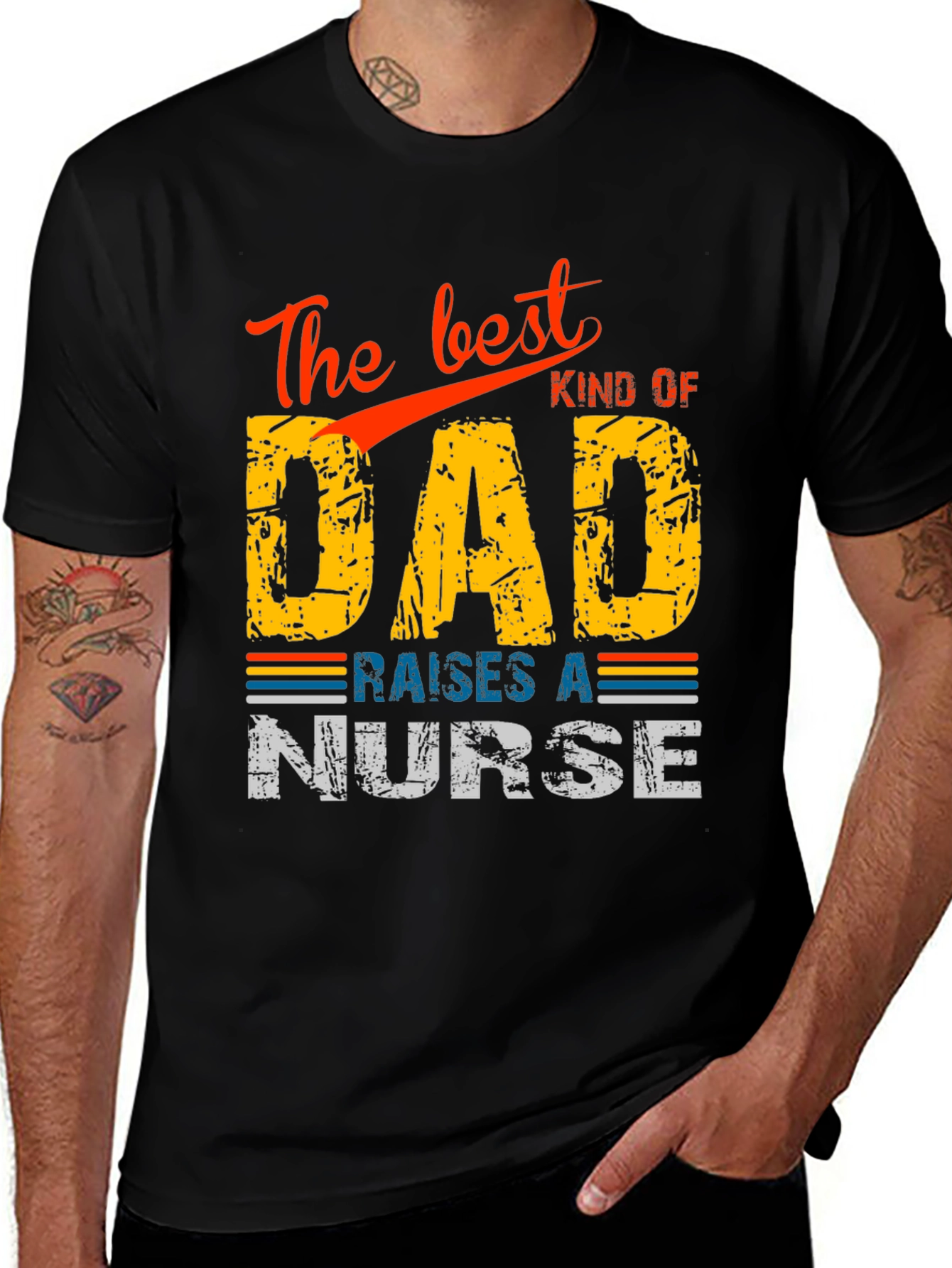 Variant 7 of Best Kind of Dad Raises a Nurse T-Shirt