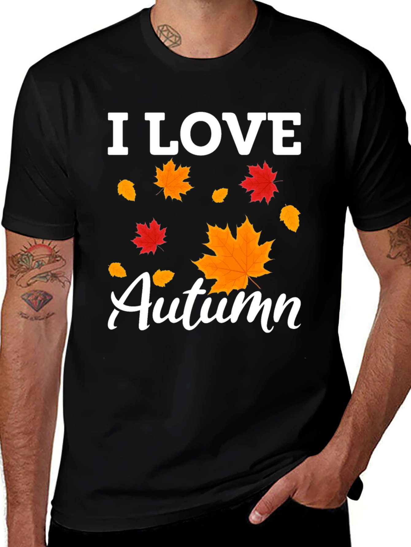 Variant 26 of I Love Autumn Leaves Graphic T-Shirt