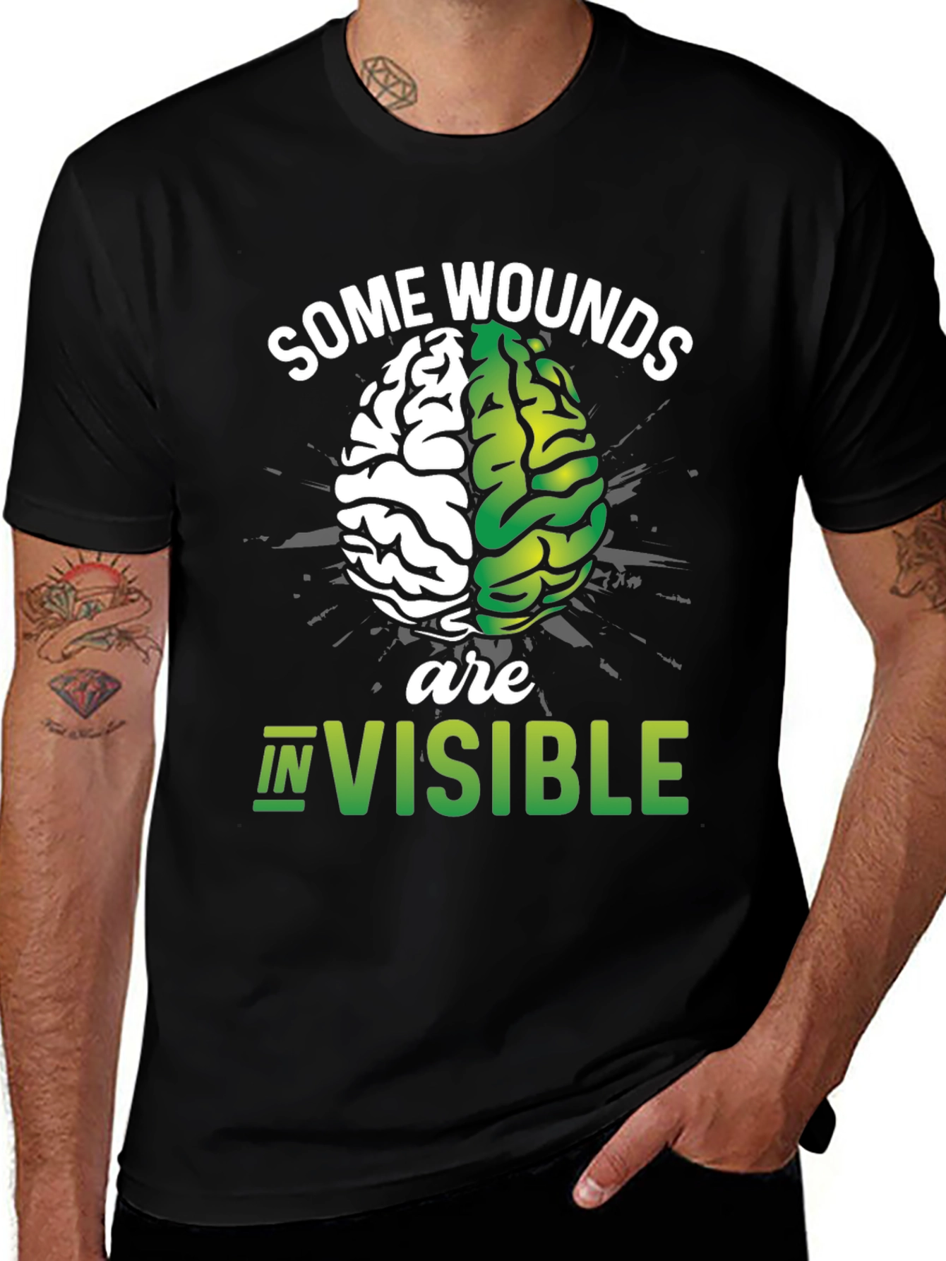 Variant 4 of Some Wounds are Invisible Mental Health T-Shirt