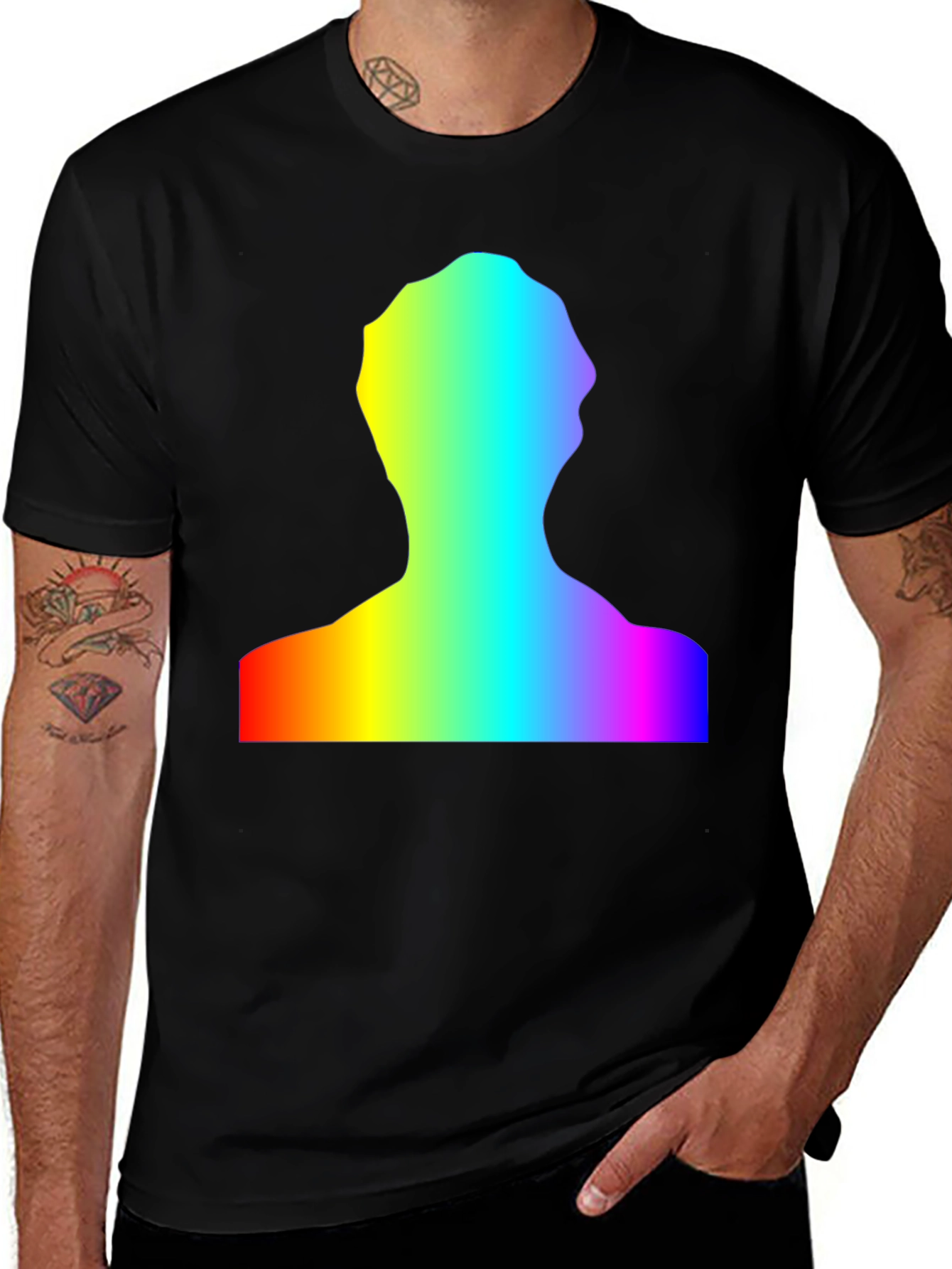 Variant 3 of Rainbow Silhouette Black T-Shirt