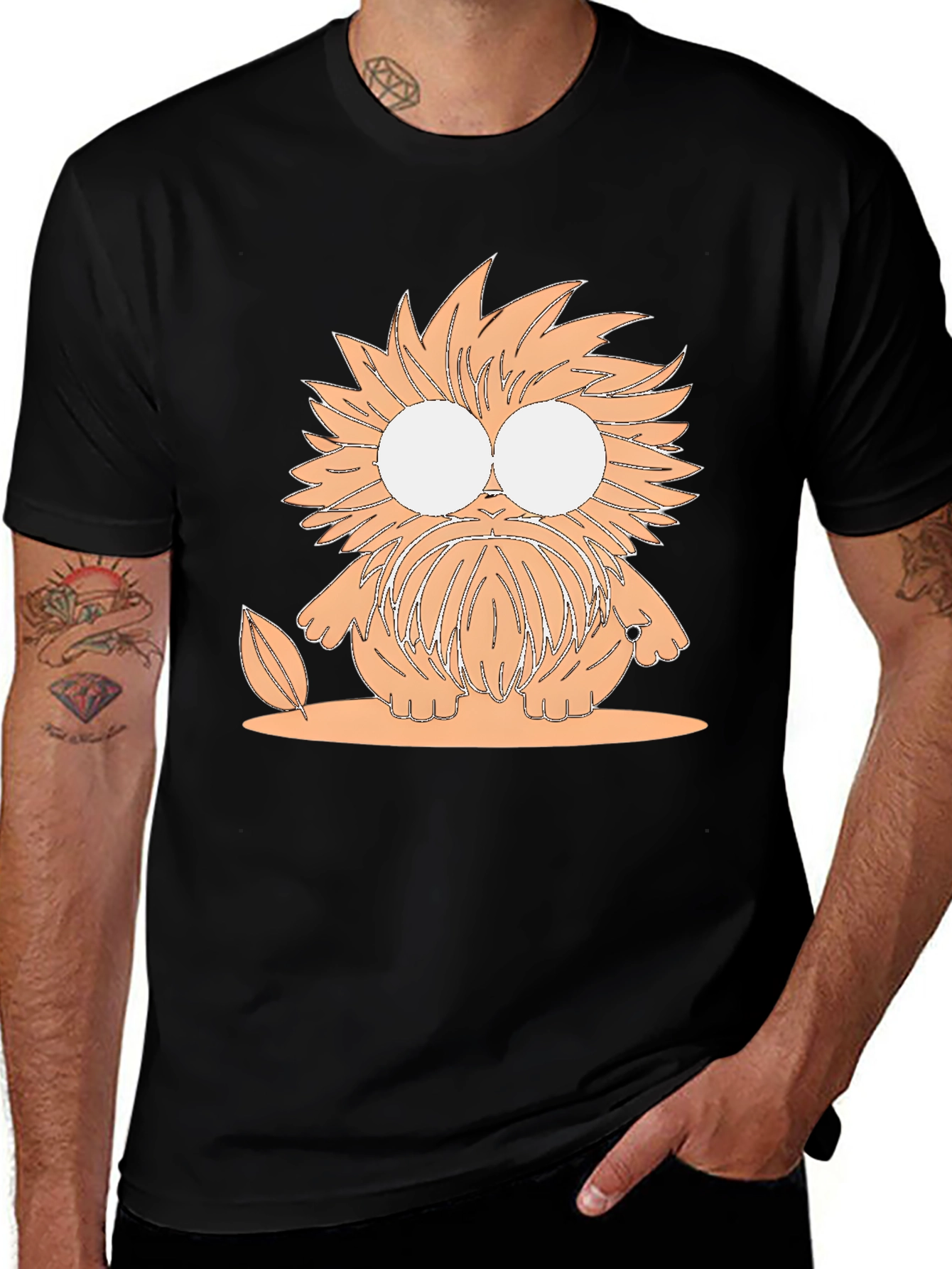 Variant 2 of Cartoon Monster Graphic Tee - Unisex Black T-Shirt