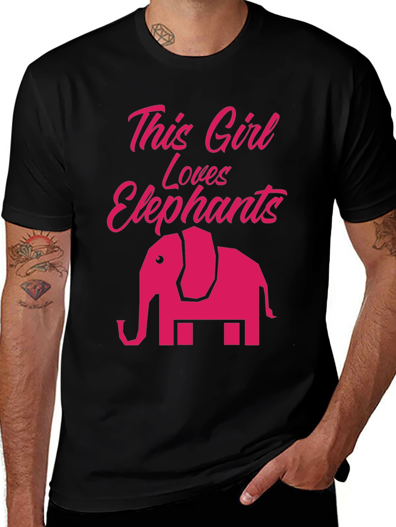 Variant 15 of This Girl Loves Elephants Graphic Tee