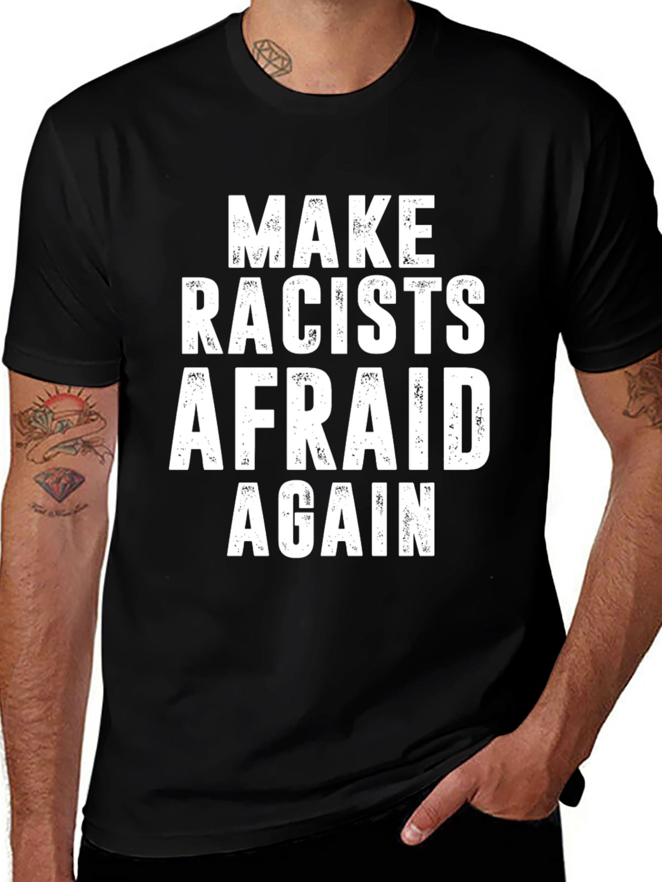 Variant 27 of Make Racists Afraid Again Graphic Tee - Black