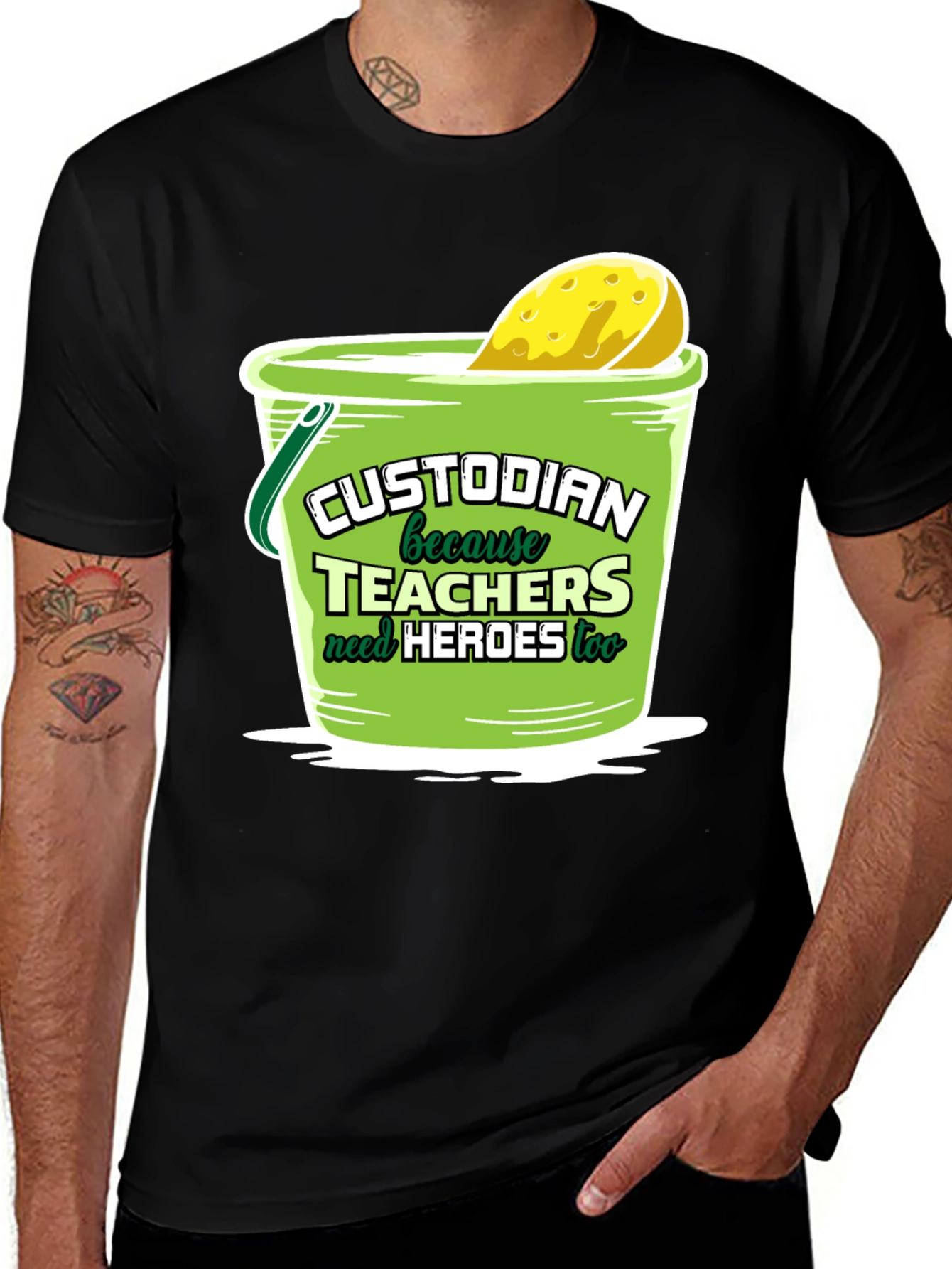 Variant 5 of Custodian Hero T-Shirt: Teachers Need Heroes Too!