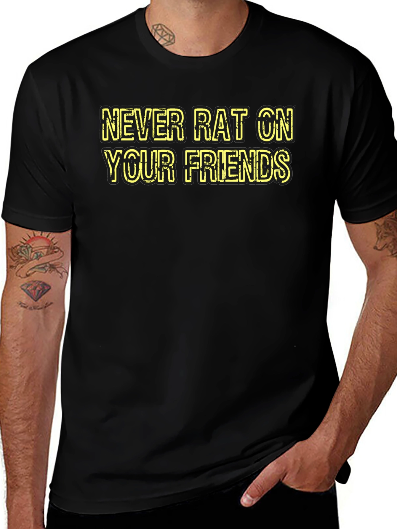Never Rat On Your Friends Black T-Shirt