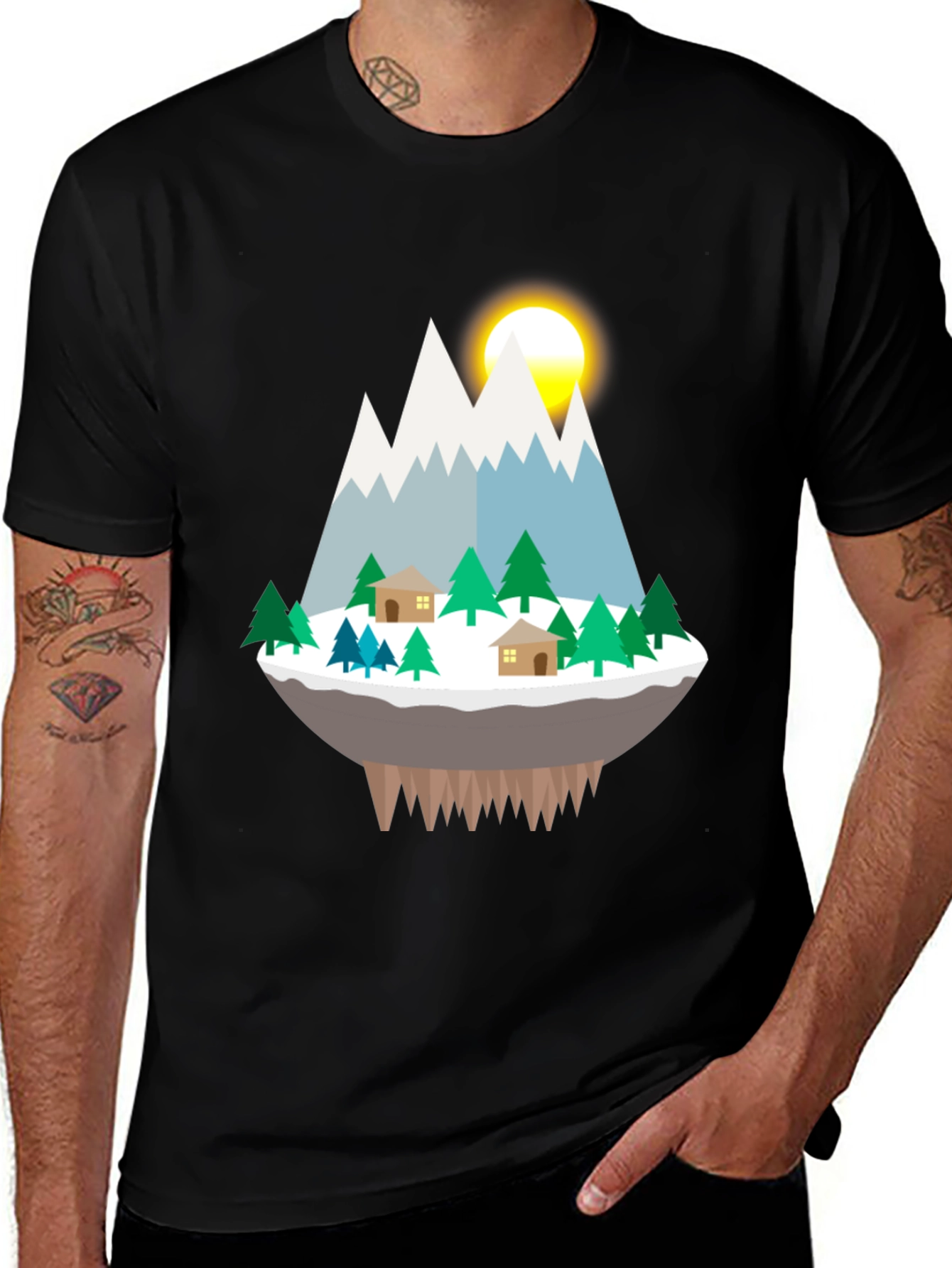 Variant 3 of Mountain Island Graphic Tee - Black