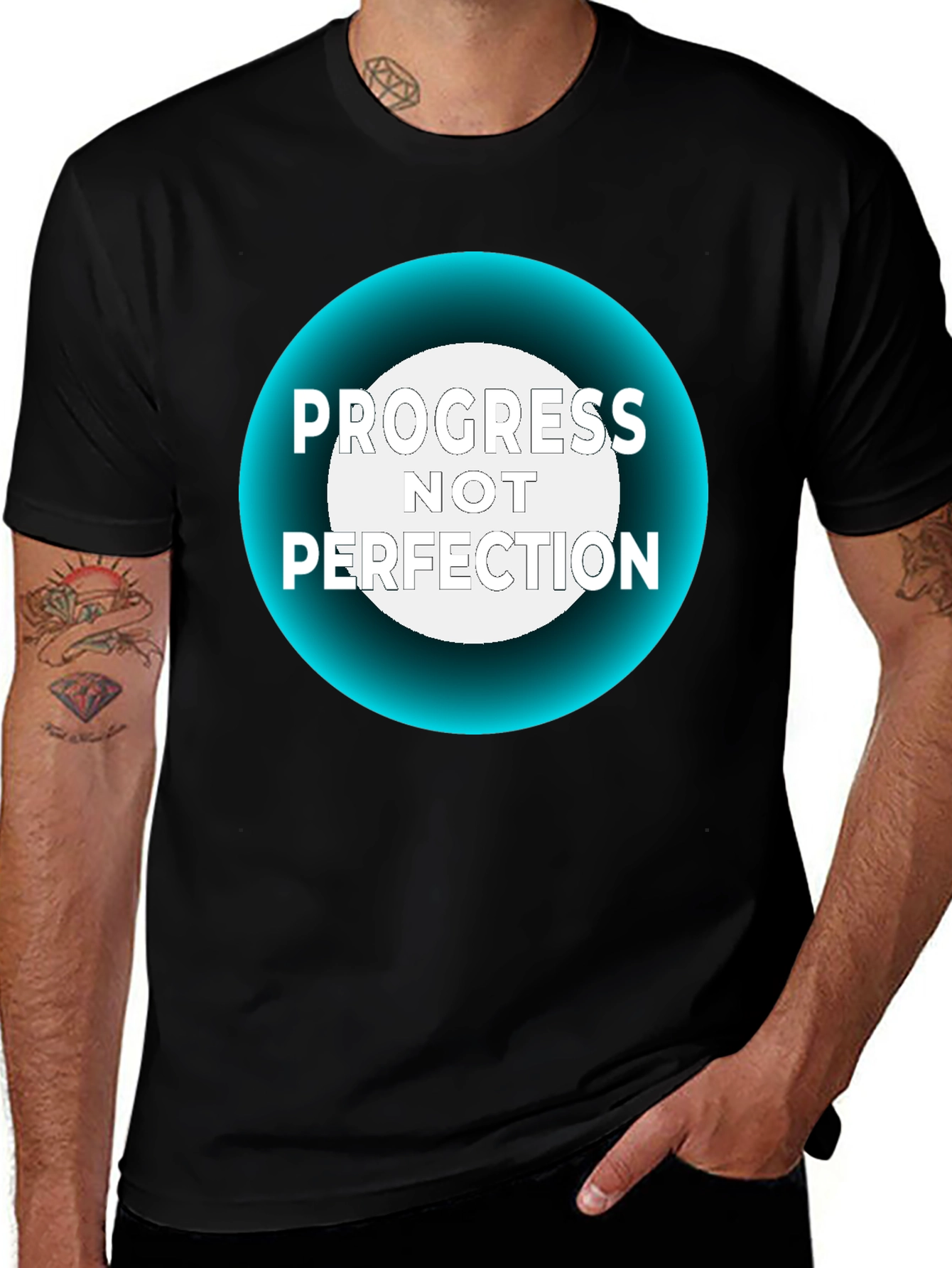 Variant 30 of Progress Not Perfection Black T-Shirt