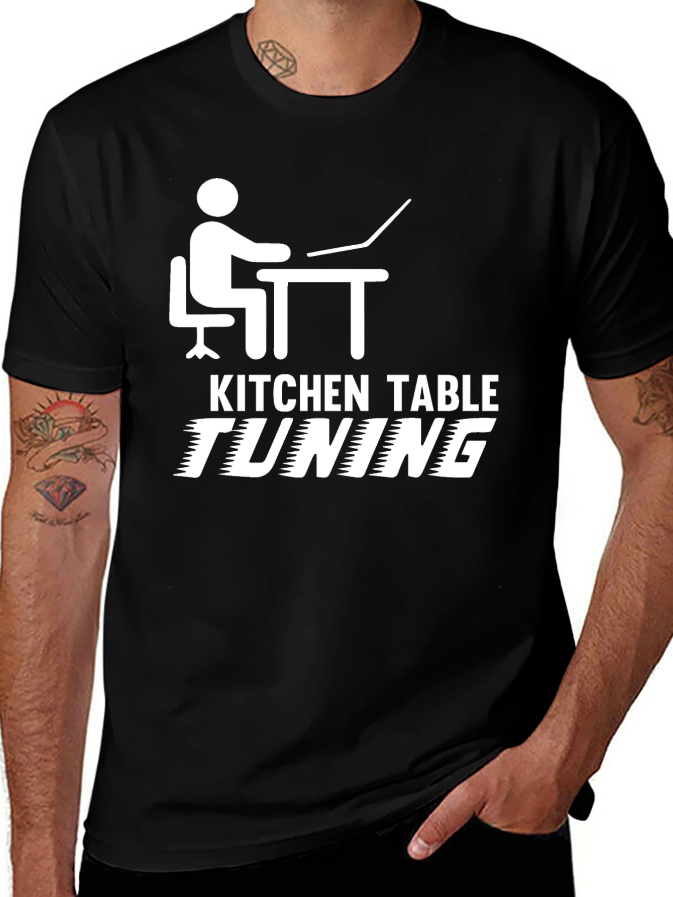 Variant 24 of Kitchen Table Tuning Black T-Shirt