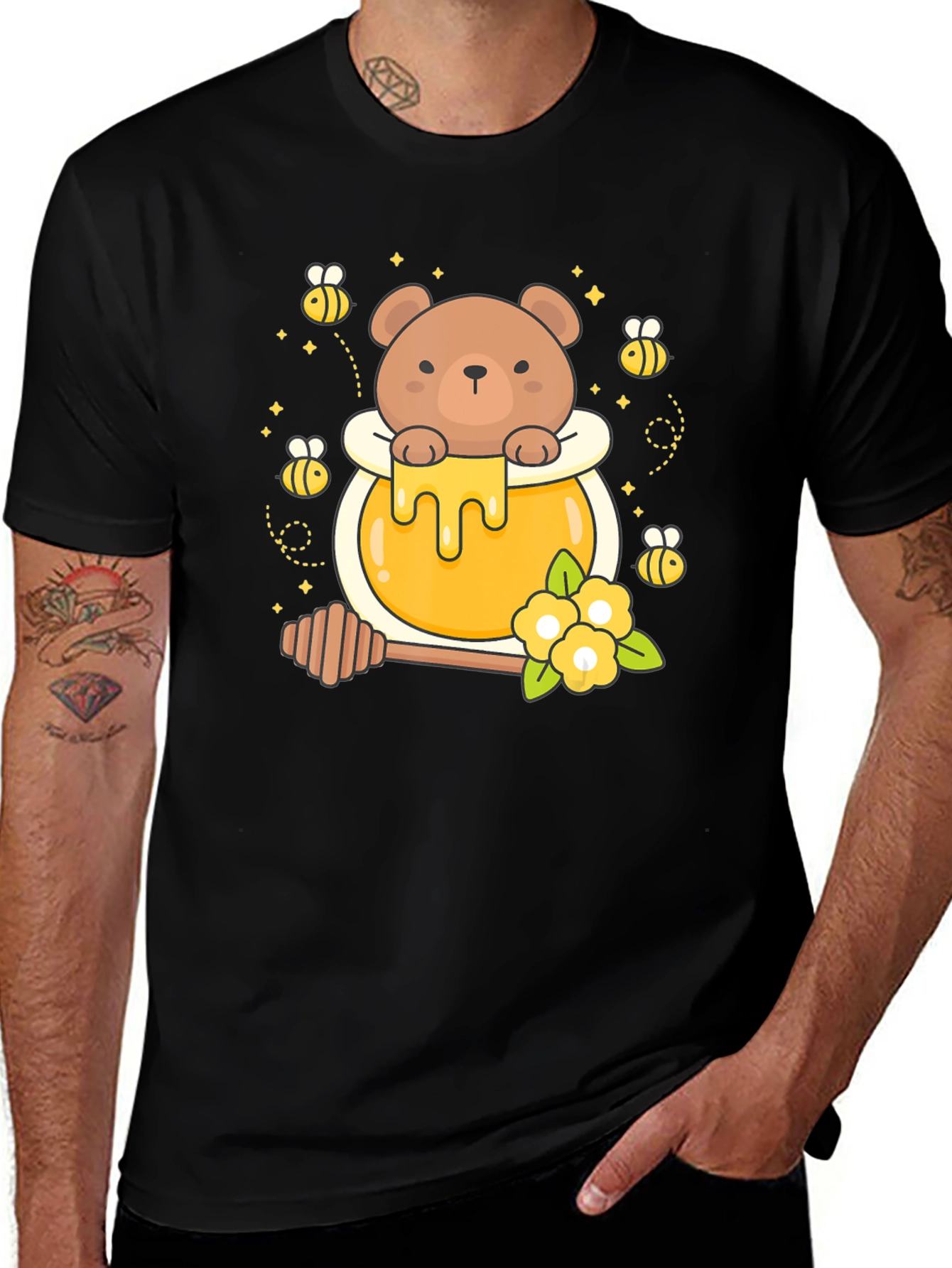 Variant 20 of Honey Bear T-Shirt, Cute Cartoon Style