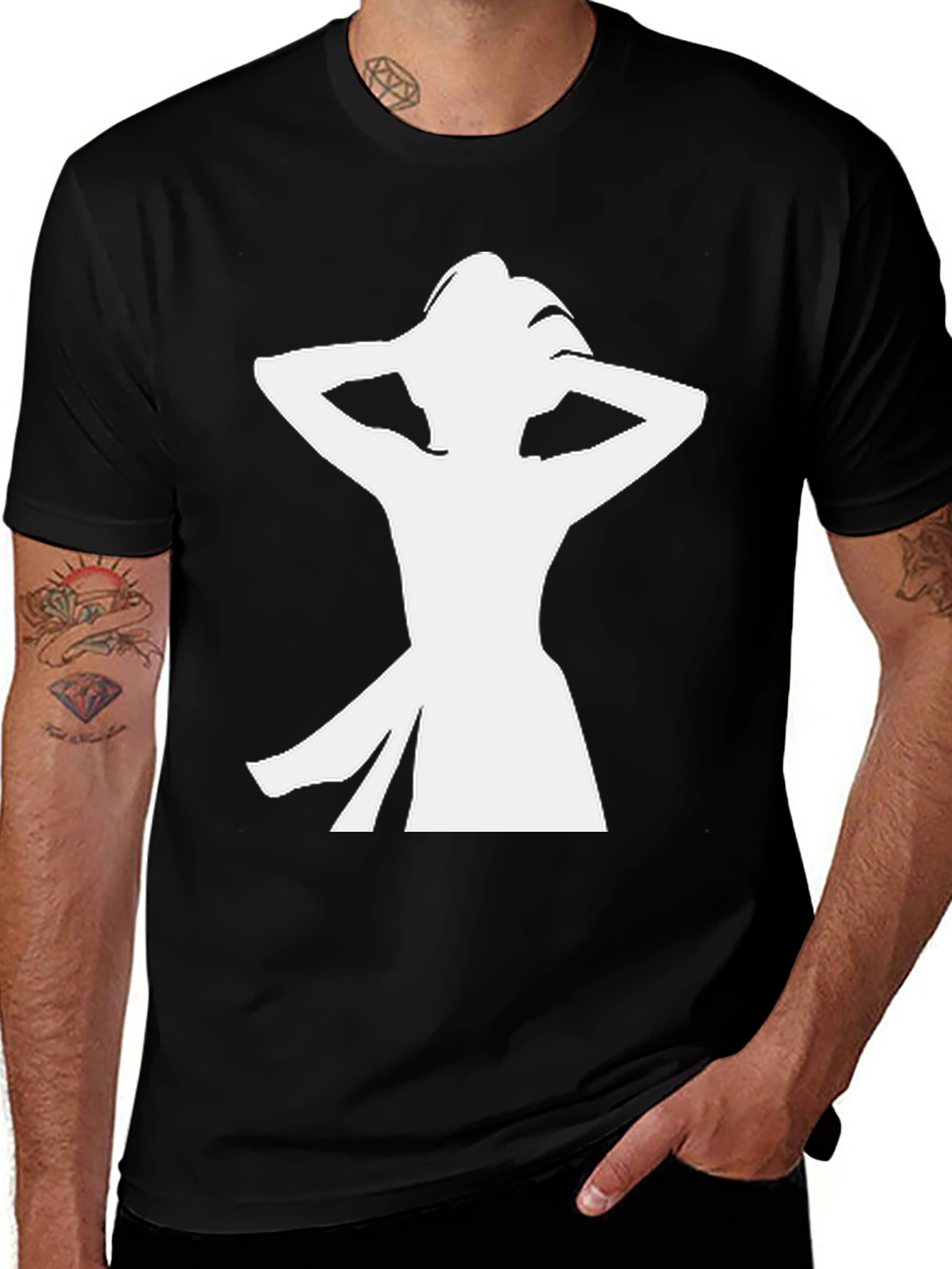 Silhouette Graphic Tee - Casual Black T-Shirt
