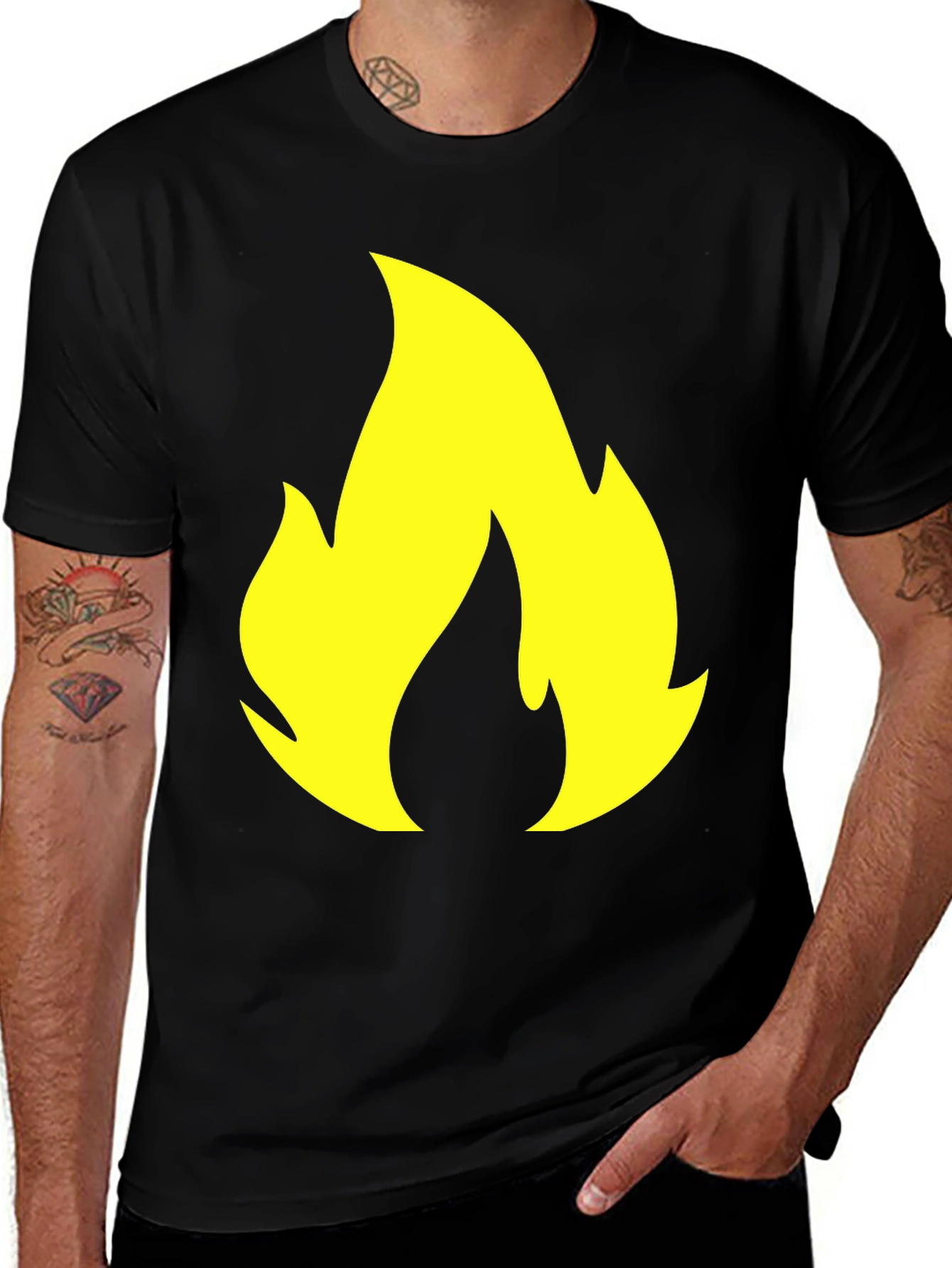 Variant 7 of Bold Flame Graphic Black T-Shirt