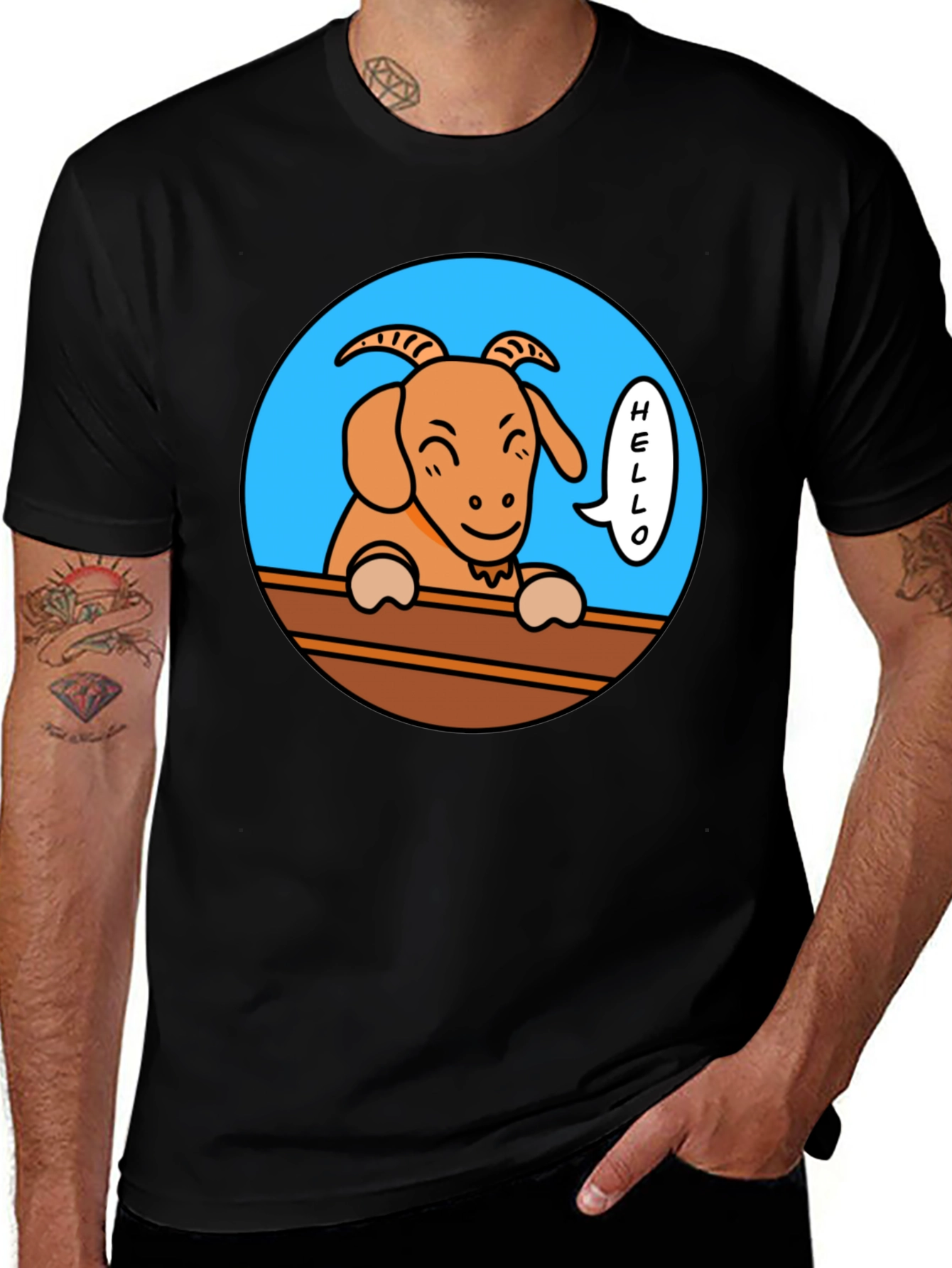 Variant 12 of Goat Graphic Tee - Hello There!