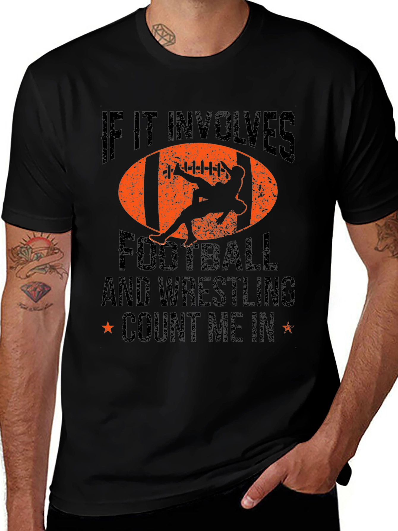 Variant 14 of Football & Wrestling Graphic Tee
