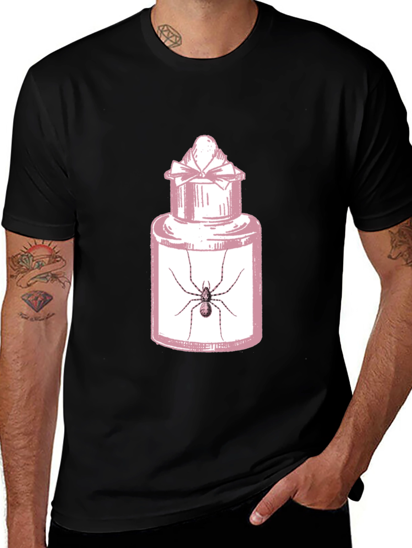 Variant 25 of Unique Spider Perfume Bottle Graphic Tee