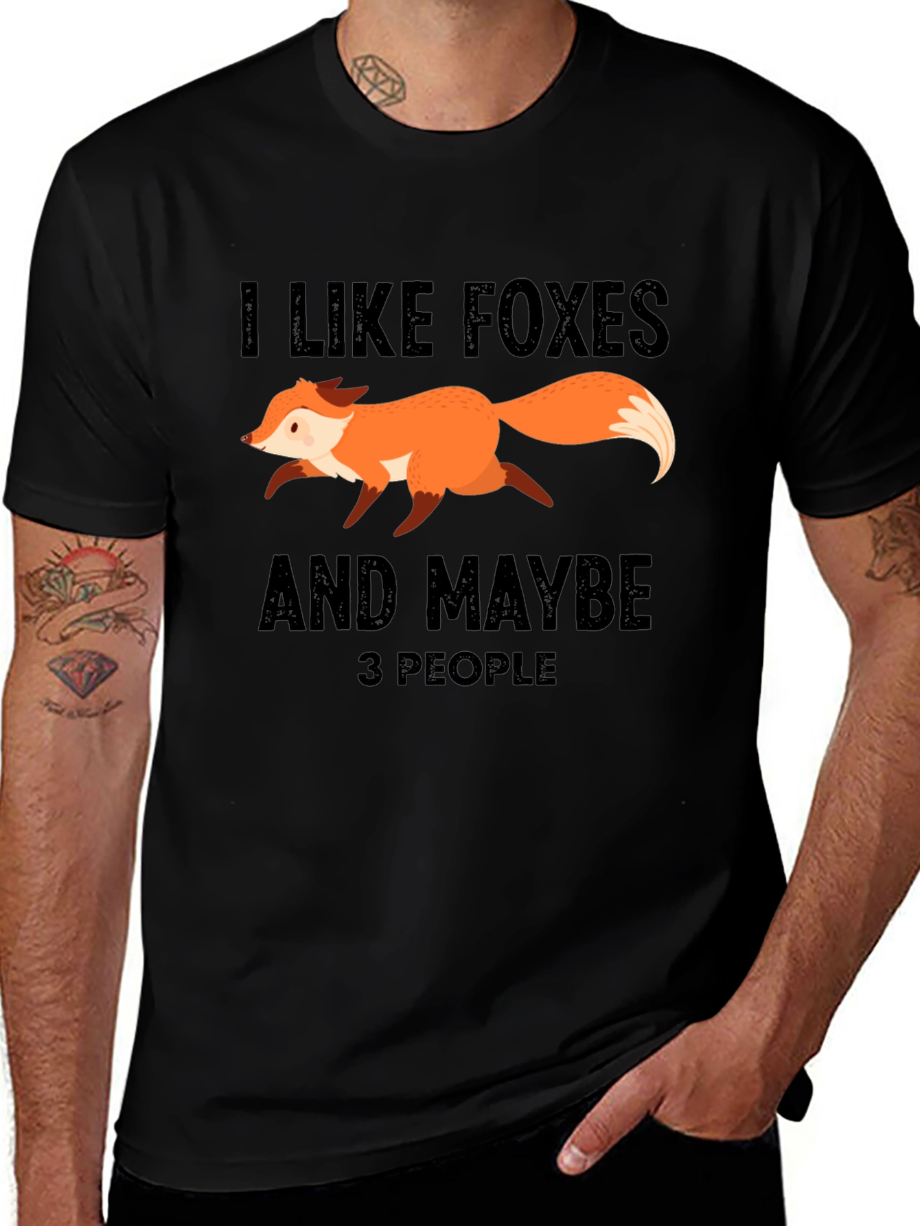 Variant 12 of Funny Fox Lover Graphic T-Shirt - I Like Foxes and Maybe 3 People