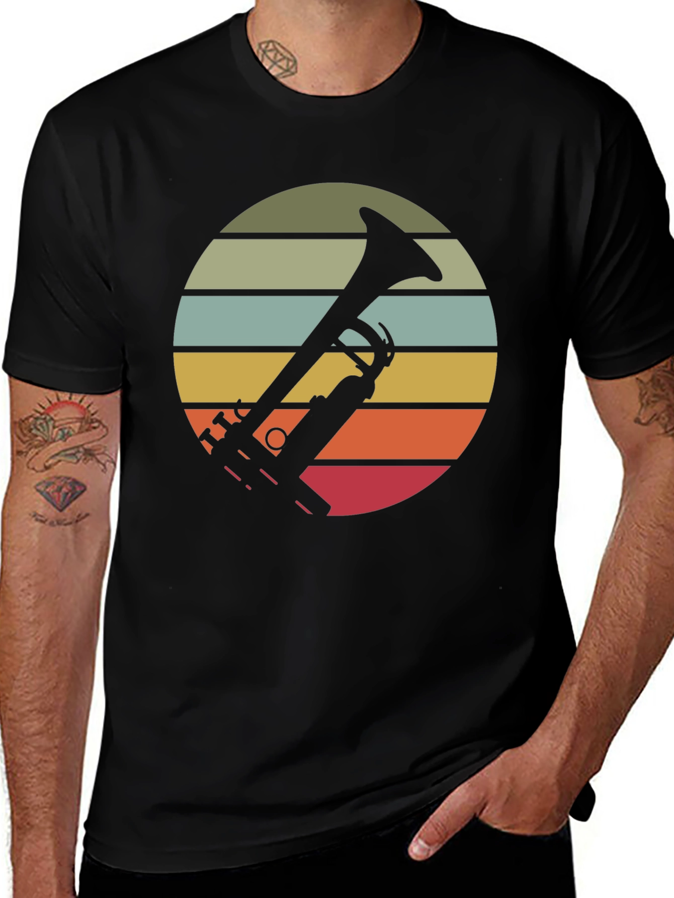 Variant 4 of Vintage Trumpet Sunset Graphic Tee