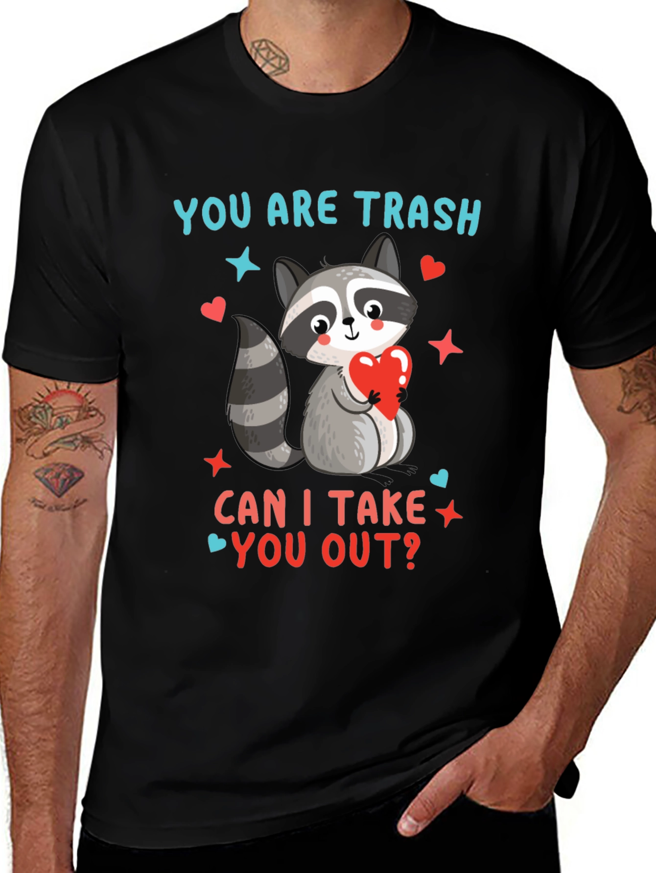 Variant 19 of Trash Raccoon Graphic T-Shirt - You Are Trash Valentine Tee