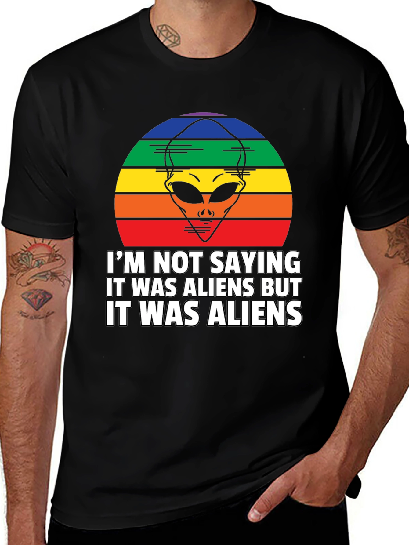Variant 17 of Retro Alien Graphic T-Shirt: I'm Not Saying... But Aliens!