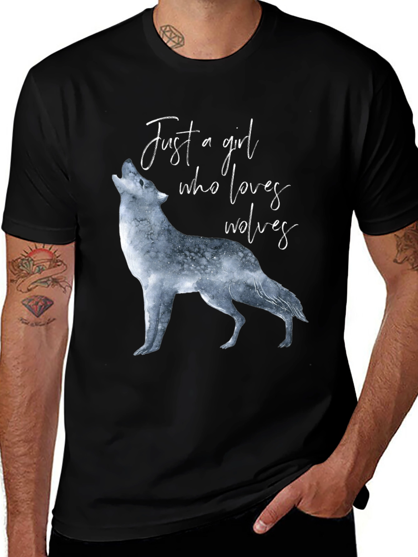Variant 25 of Wolf Lover T-Shirt - Just a Girl Who Loves Wolves