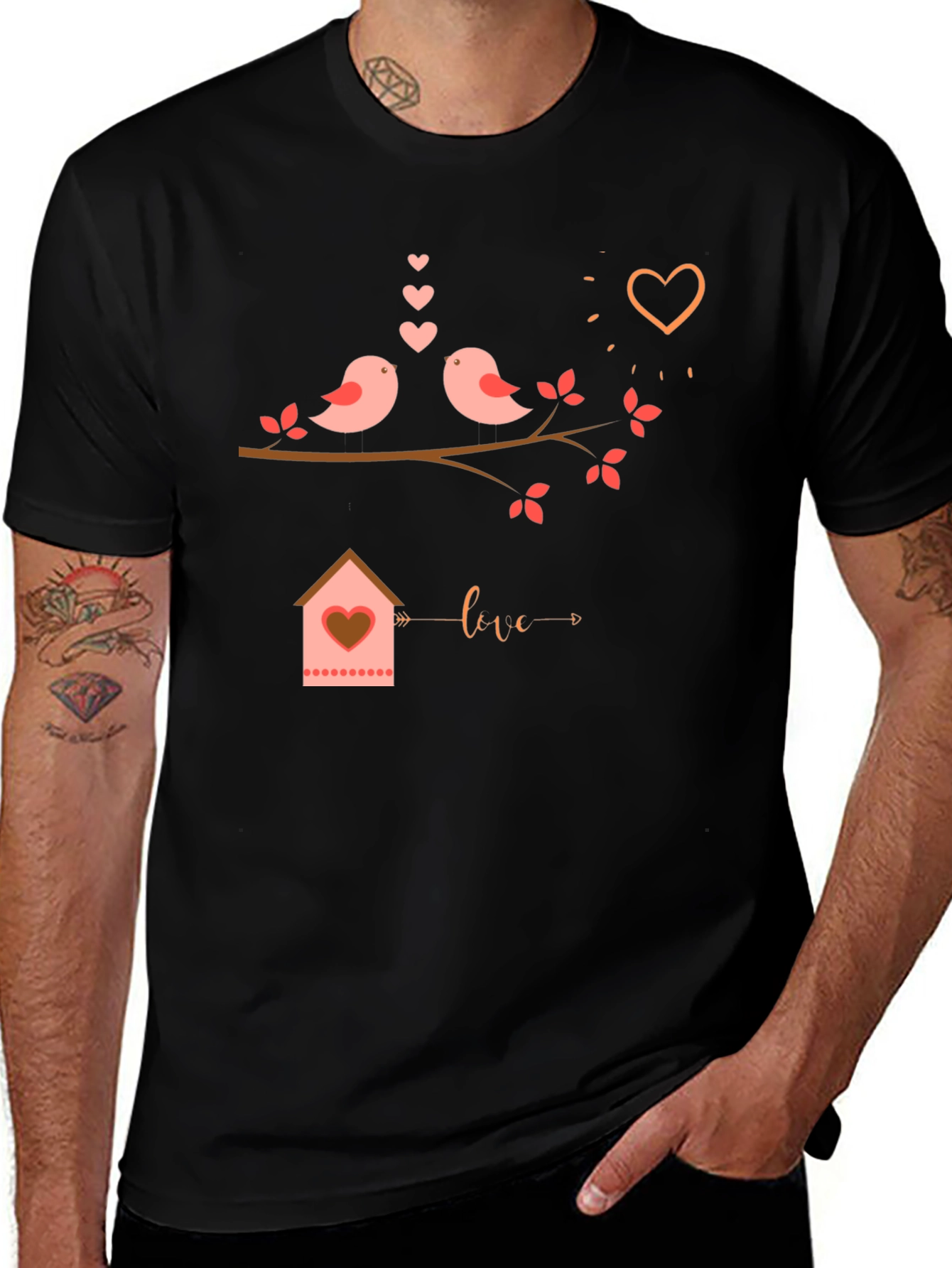 Variant 13 of Love Birds on Branch Graphic Tee
