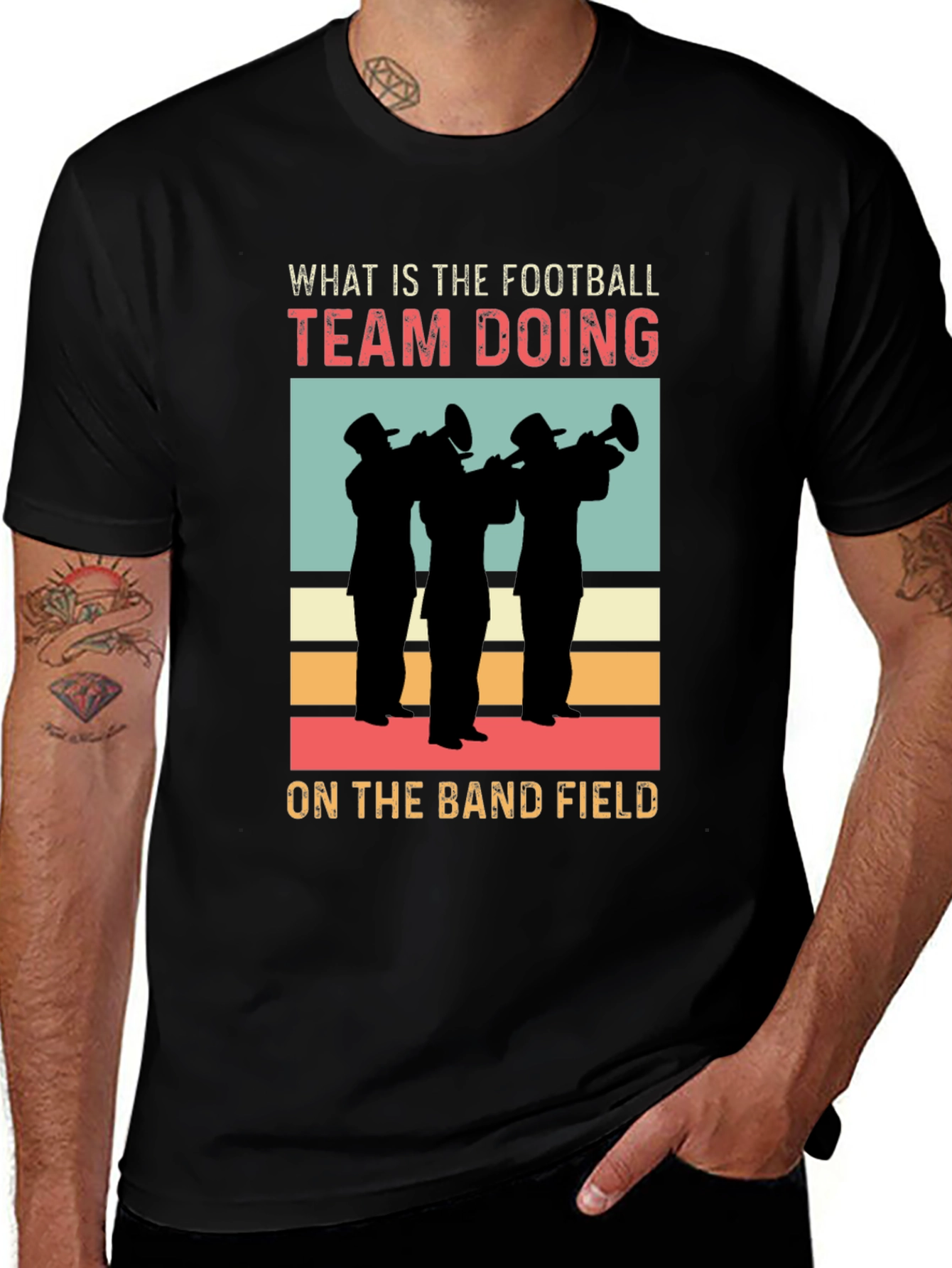 Variant 22 of Football Team Band Field Graphic Tee