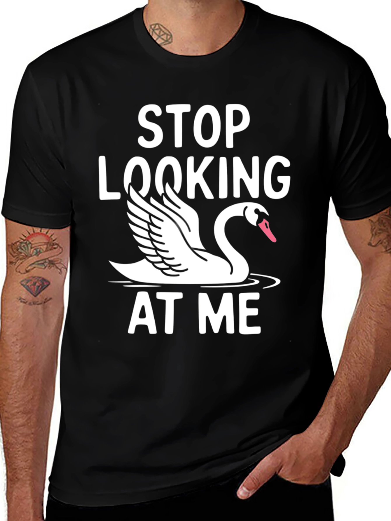 Variant 13 of Stop Looking At Me Swan Graphic Tee